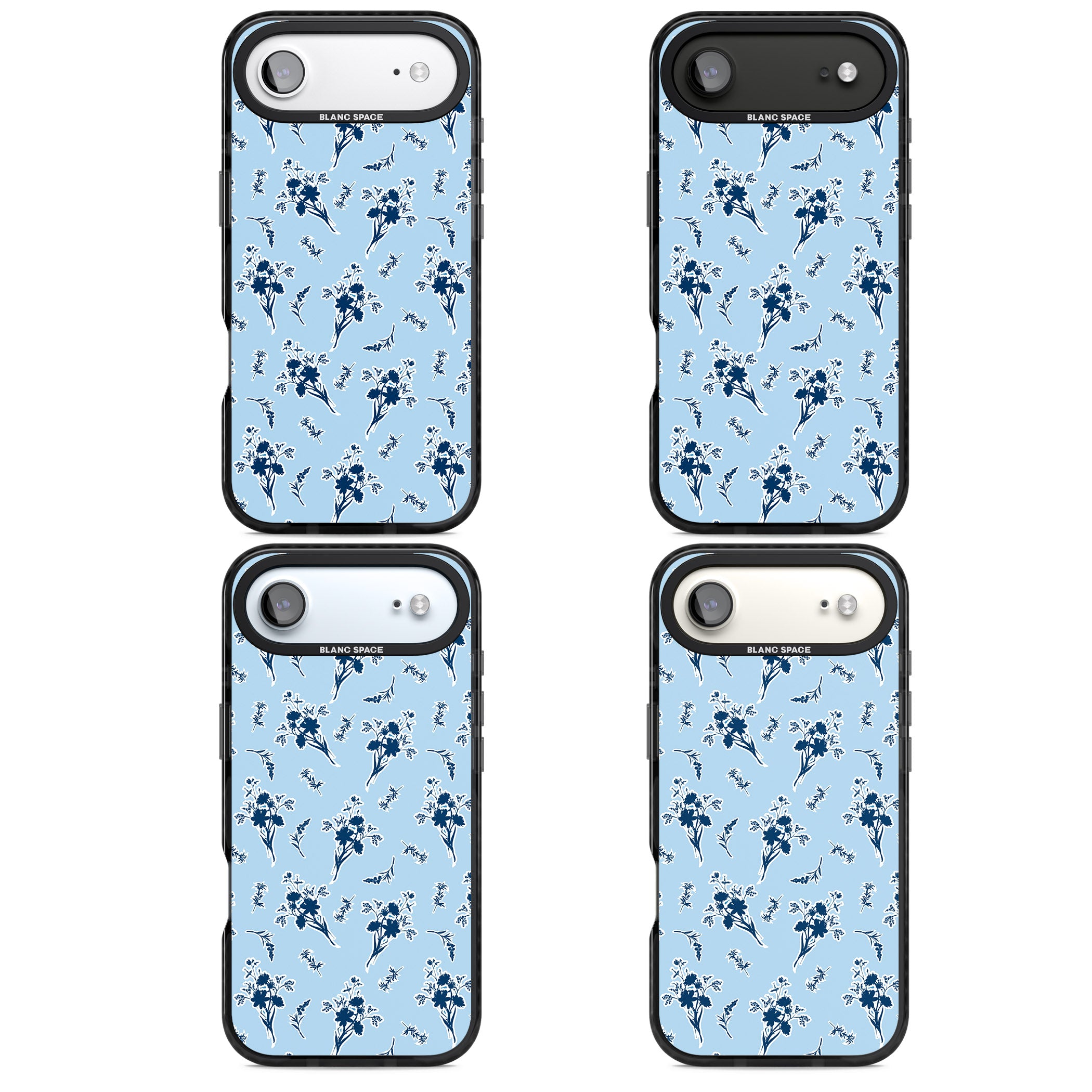 Blue Sticker Wildflowers iPhone 17 Air Impact Pro Black Phone Case APT Impact Protection