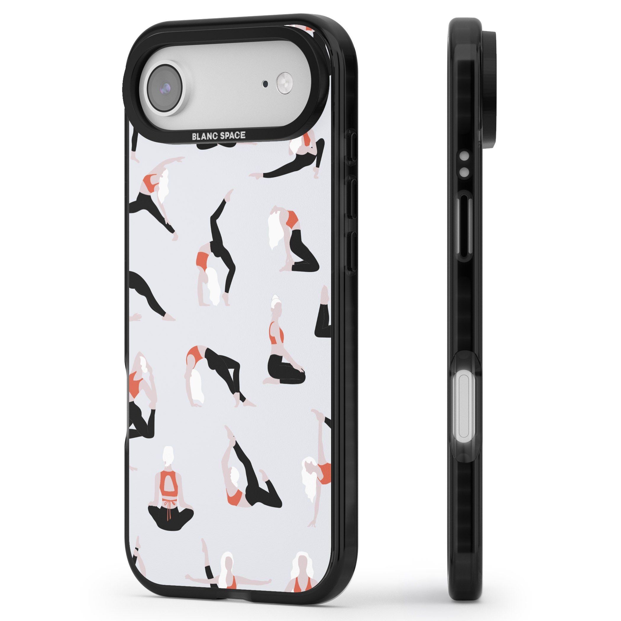 Yoga Poses Standard iPhone 17 Air Impact Pro Black Phone Case Side Profile