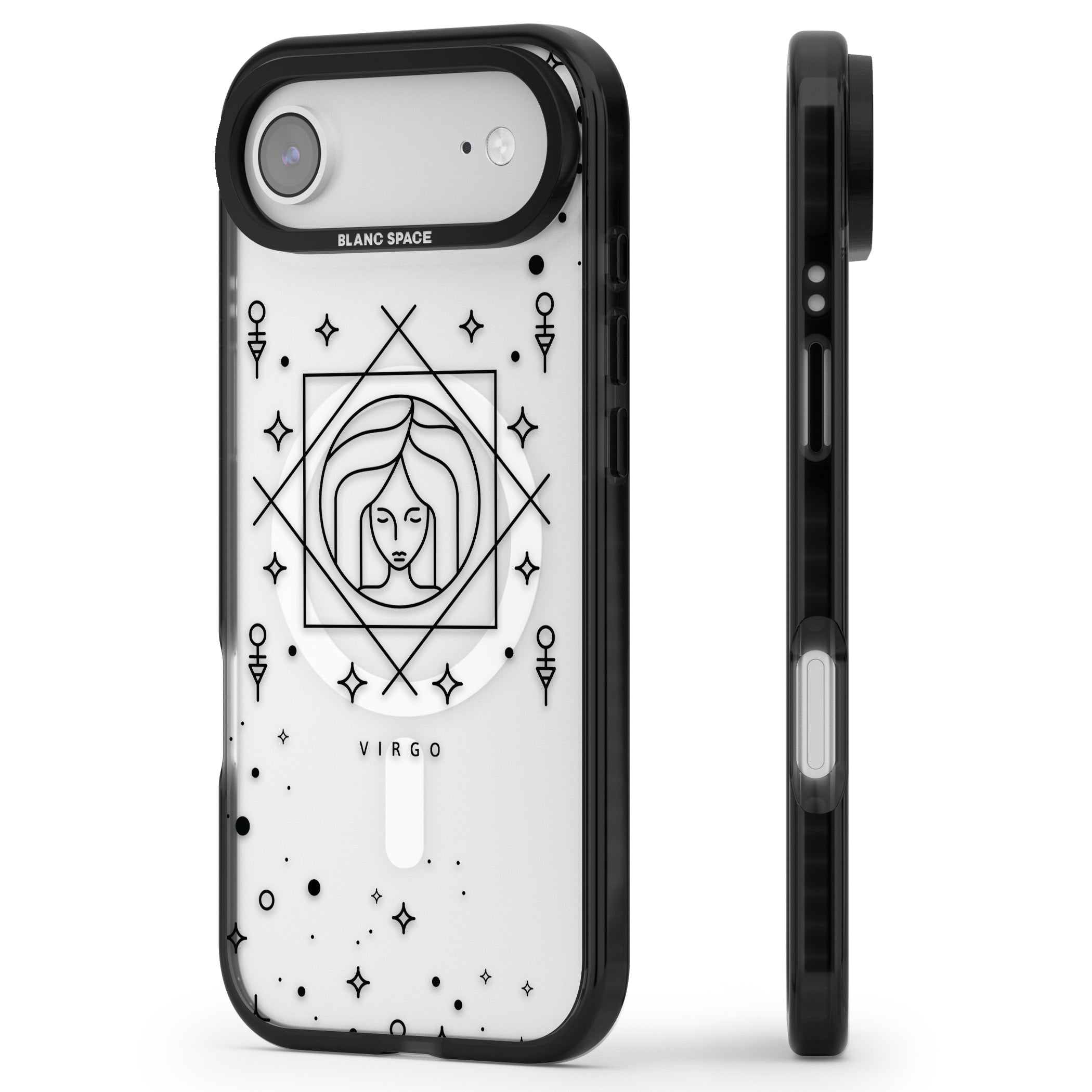 Virgo Emblem iPhone 17 Air Impact Pro Black Phone Case Side Profile
