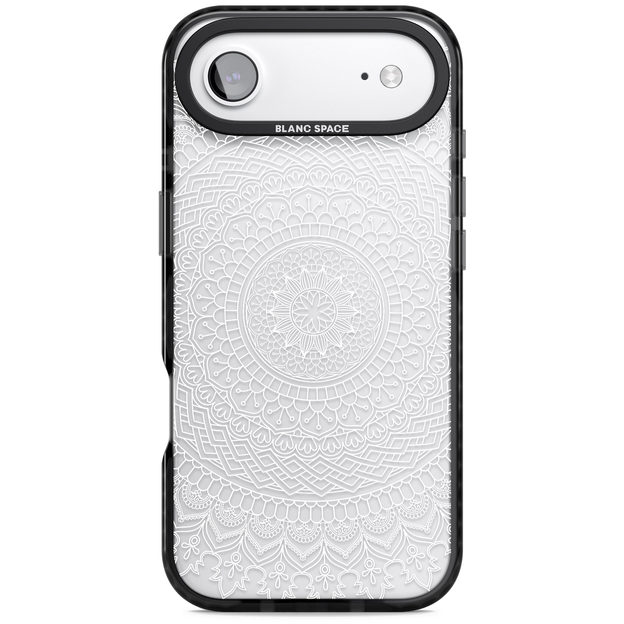 Intricate White Mandala iPhone 17 Air Impact Black Phone Case