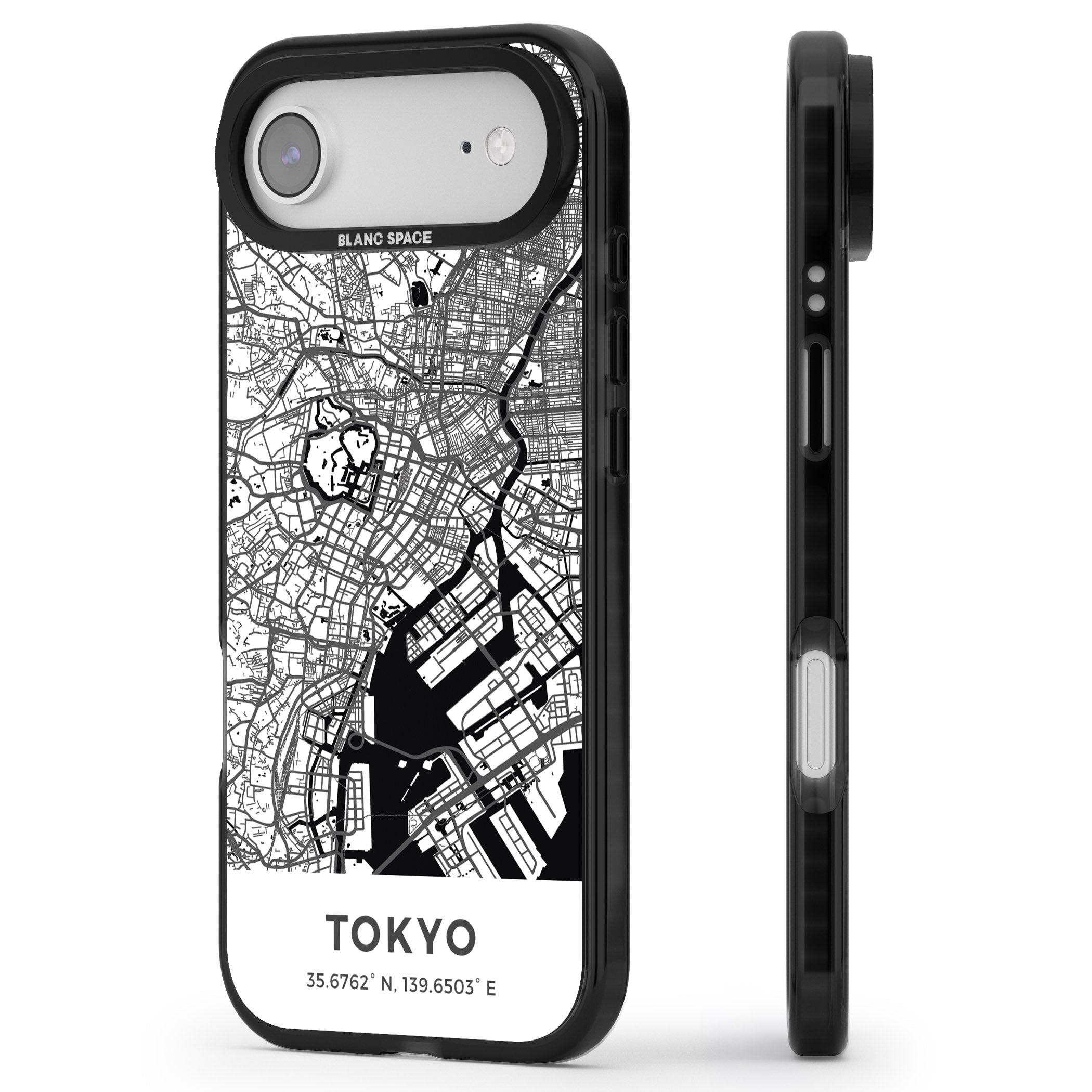 Tokyo Map iPhone 17 Air Impact Black Phone Case Side Profile