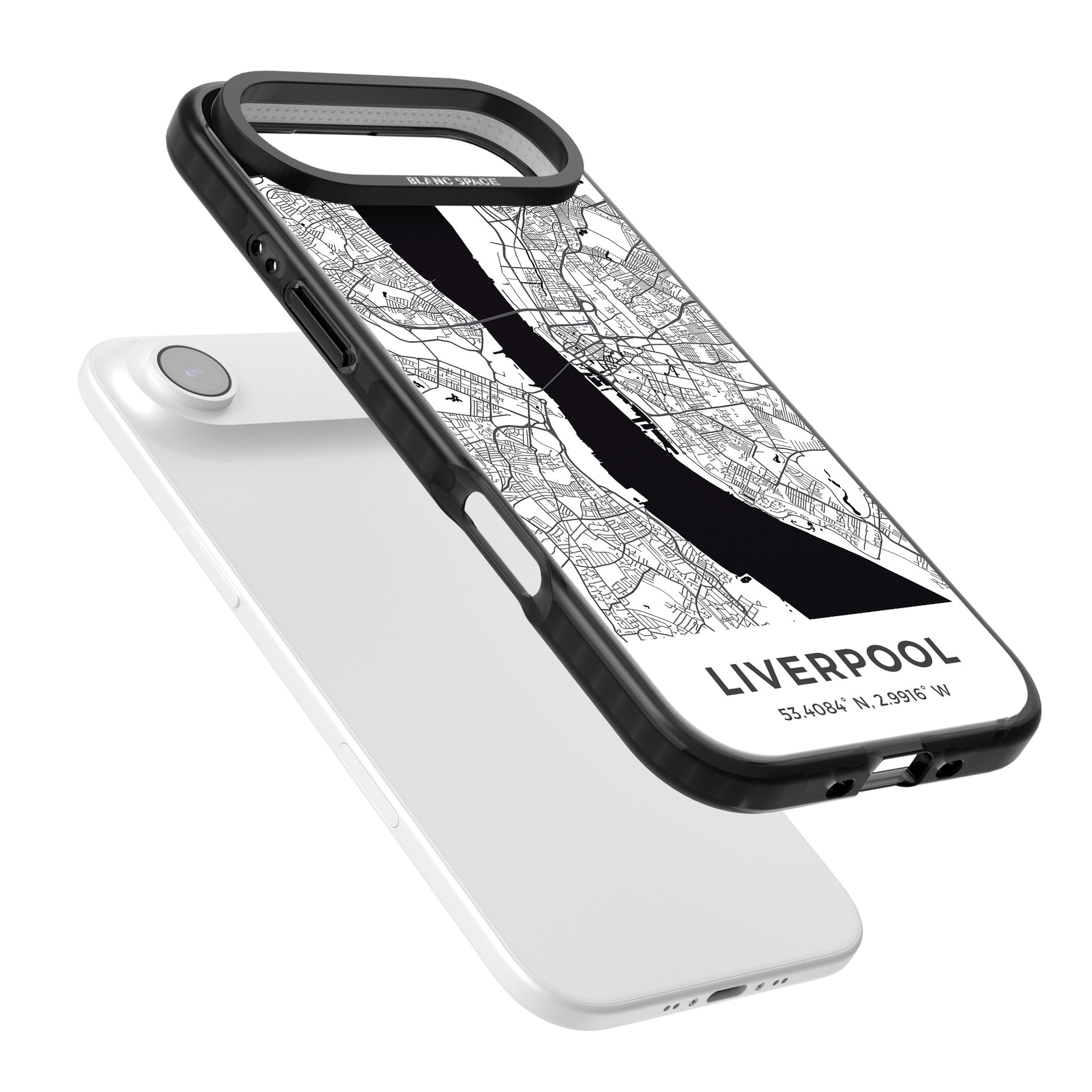 Liverpool Map iPhone 17 Air Impact Black Phone Case Colours