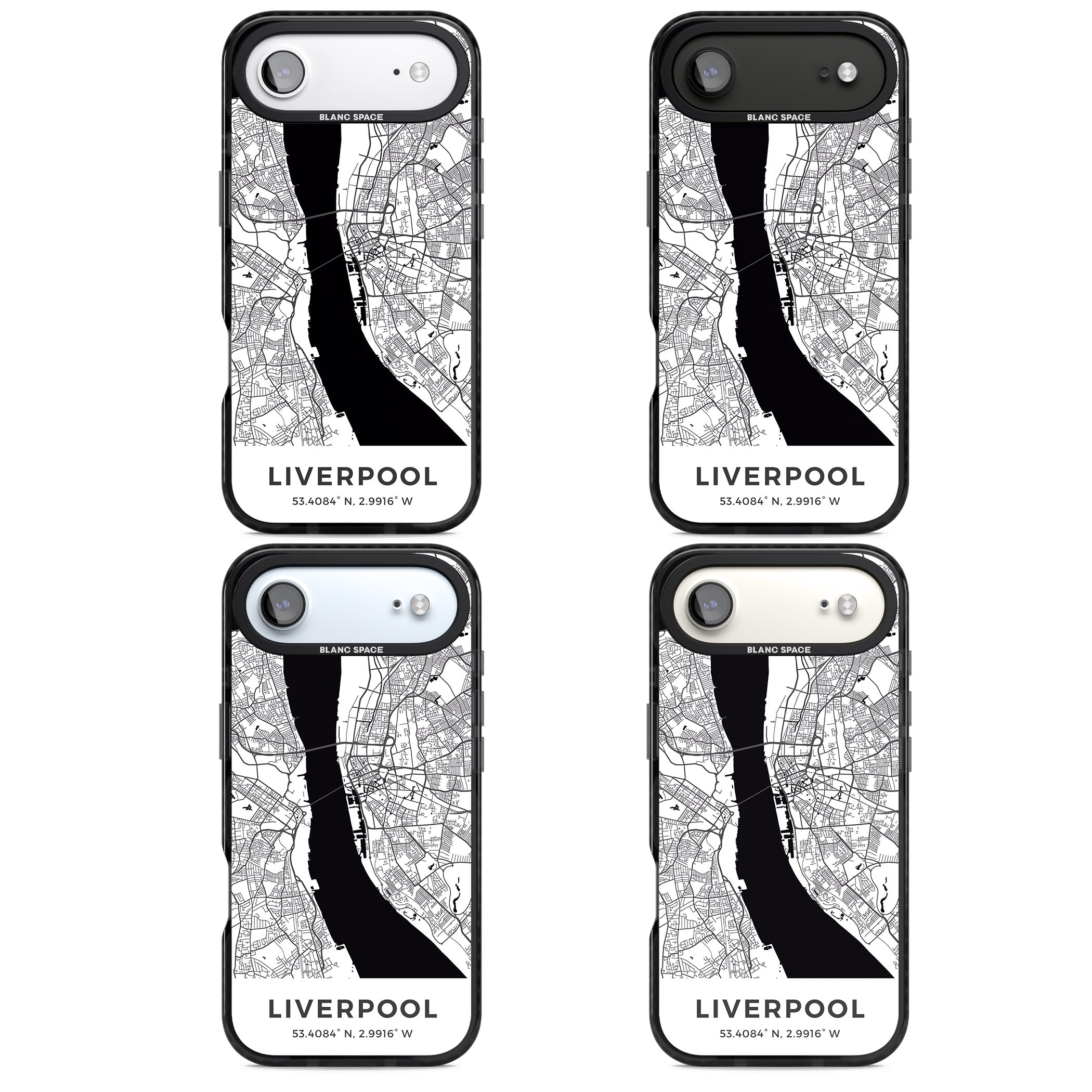 Liverpool Map iPhone 17 Air Impact Black Phone Case APT Impact Protection