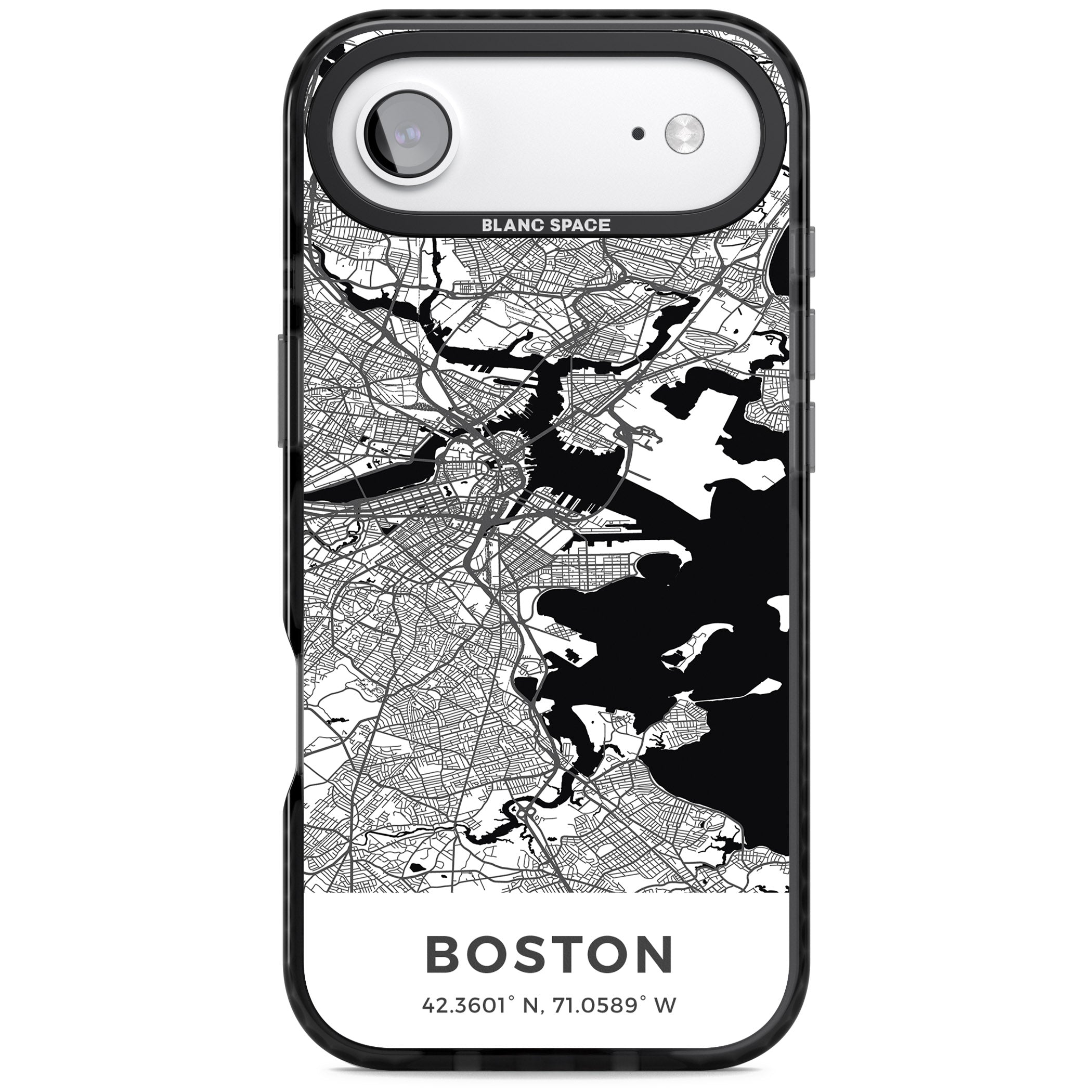 Boston Map iPhone 17 Air Impact Black Phone Case