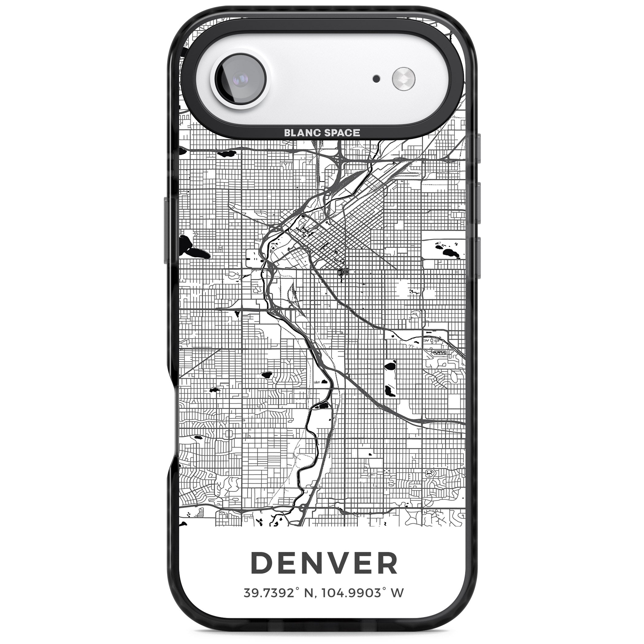 Denver Map iPhone 17 Air Impact Black Phone Case