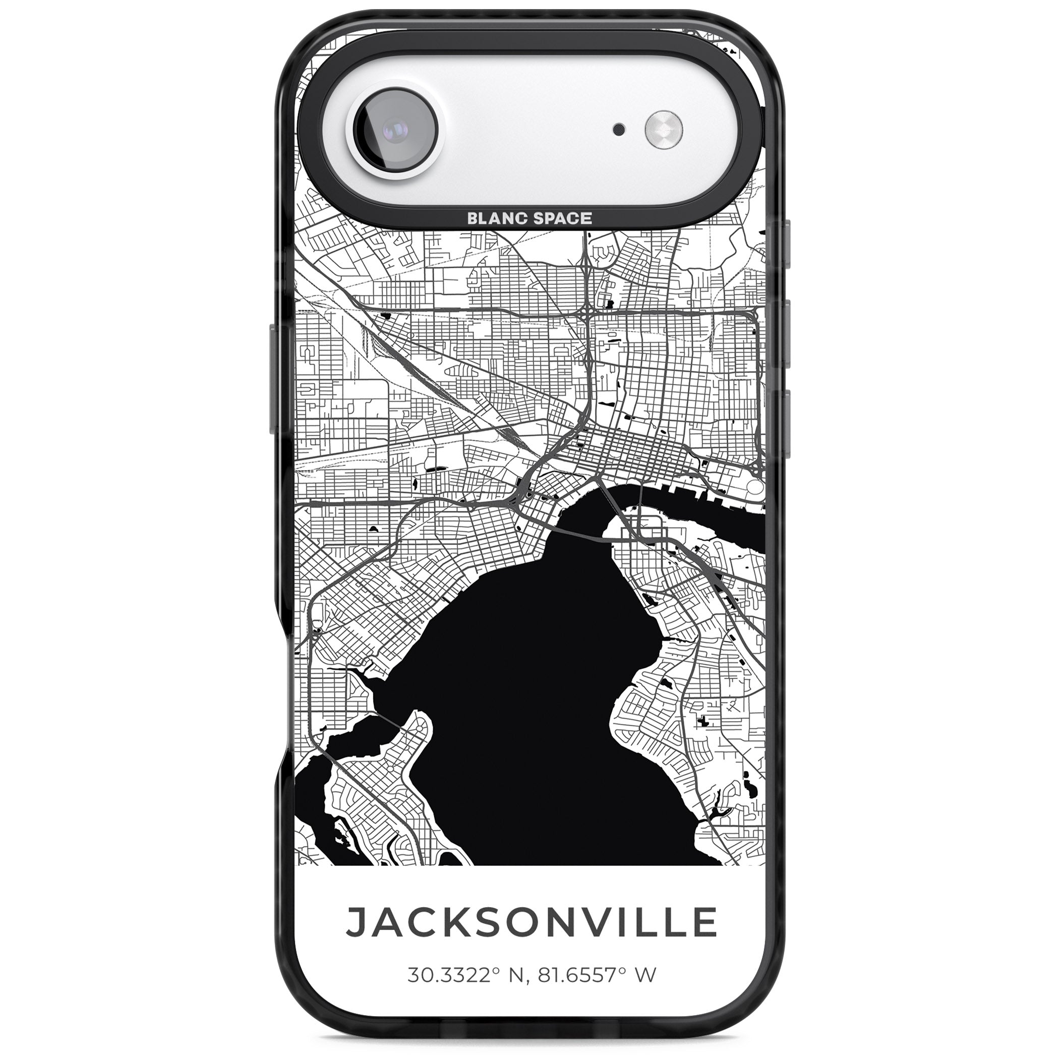 Jacksonville Map iPhone 17 Air Impact Black Phone Case