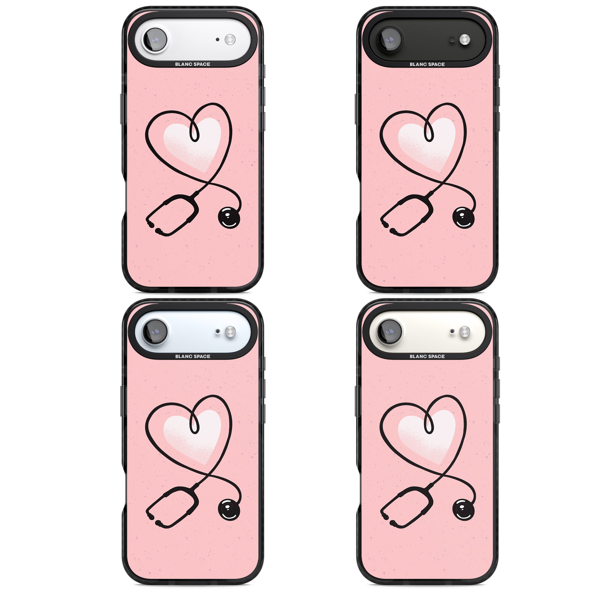 Stethoscope Heart iPhone 17 Air Impact Black Phone Case APT Impact Protection