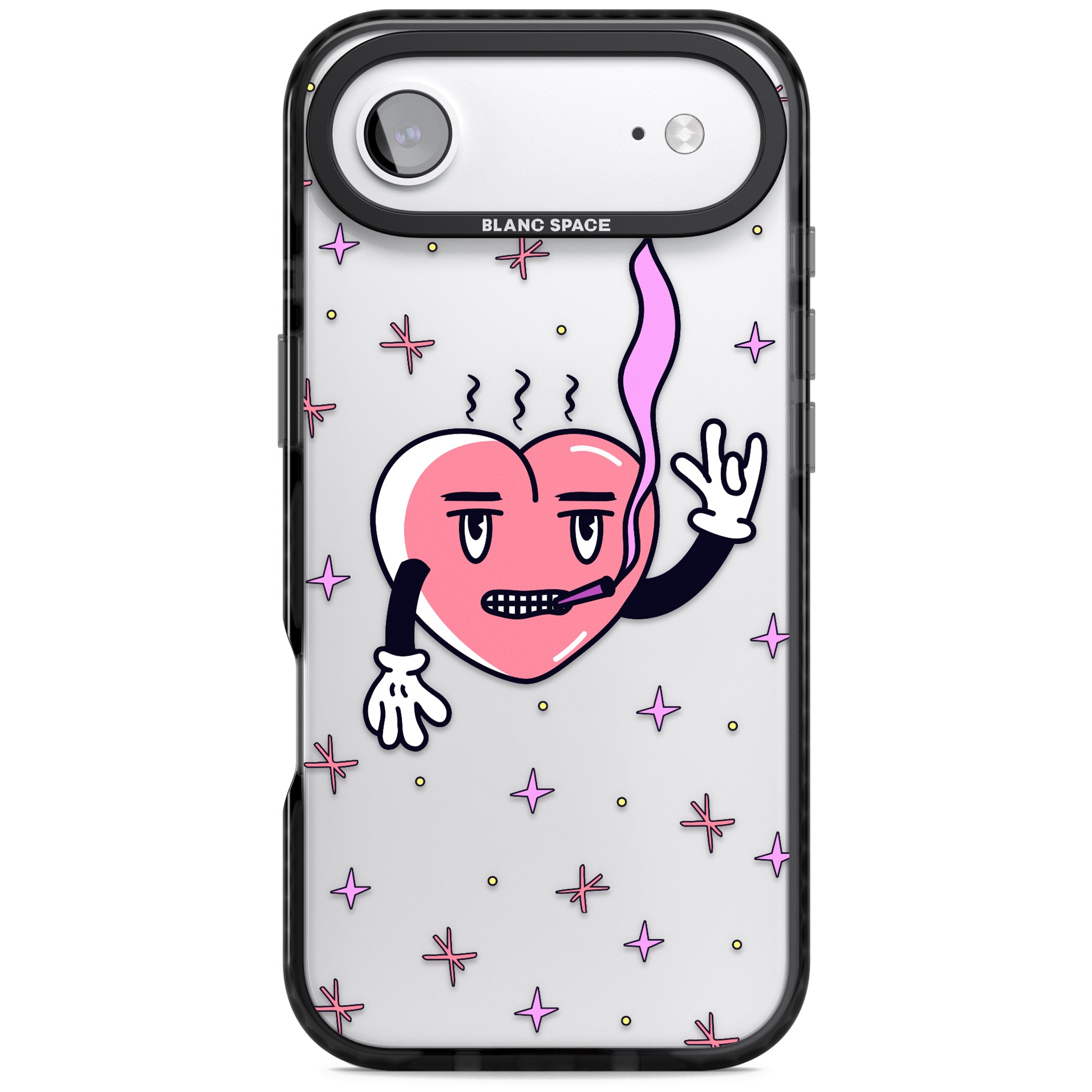 Quirky Heart iPhone 17 Air Impact Black Phone Case
