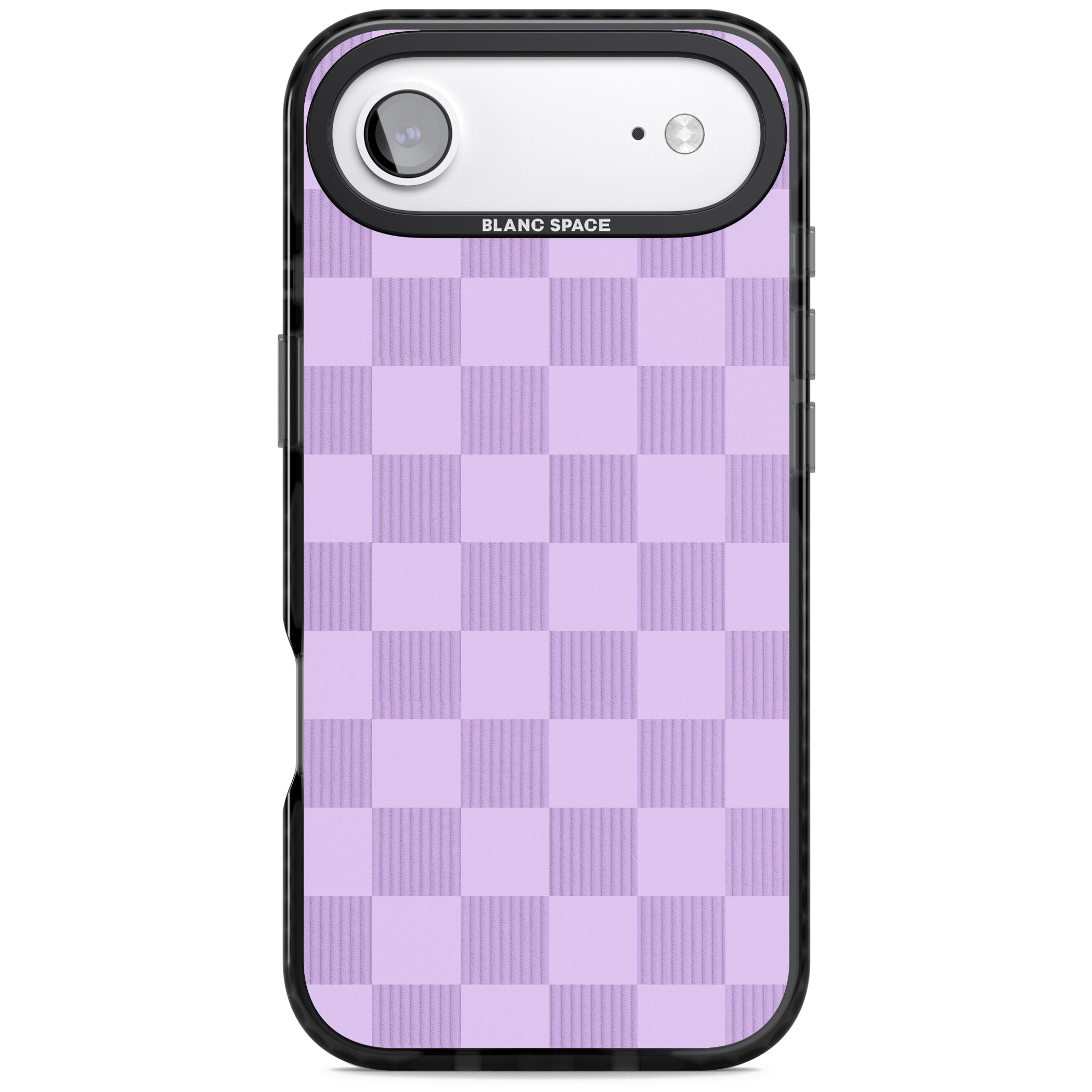 Lilac Checkered iPhone 17 Air Impact Black Phone Case