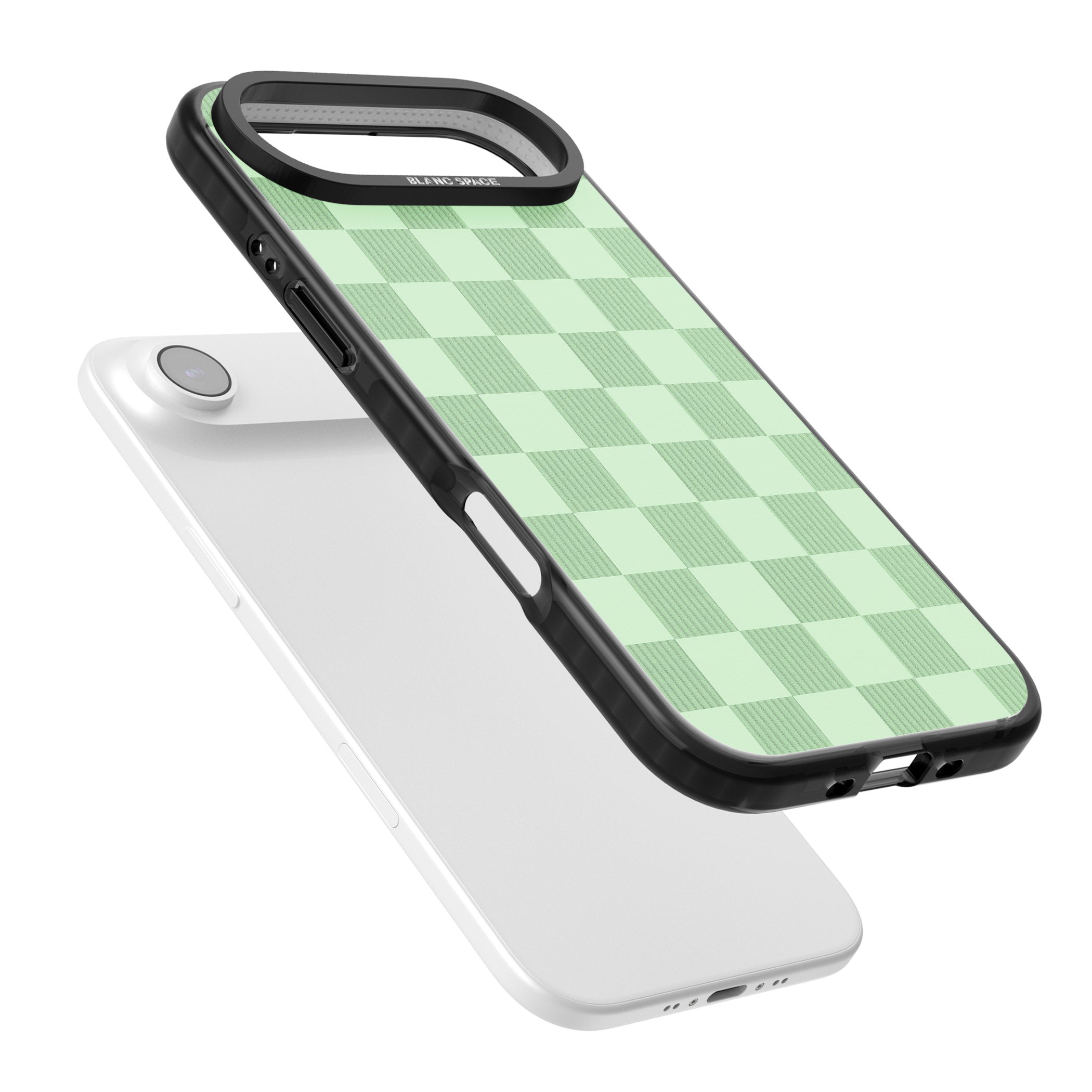 Seafoam Checkered iPhone 17 Air Impact Black Phone Case Colours