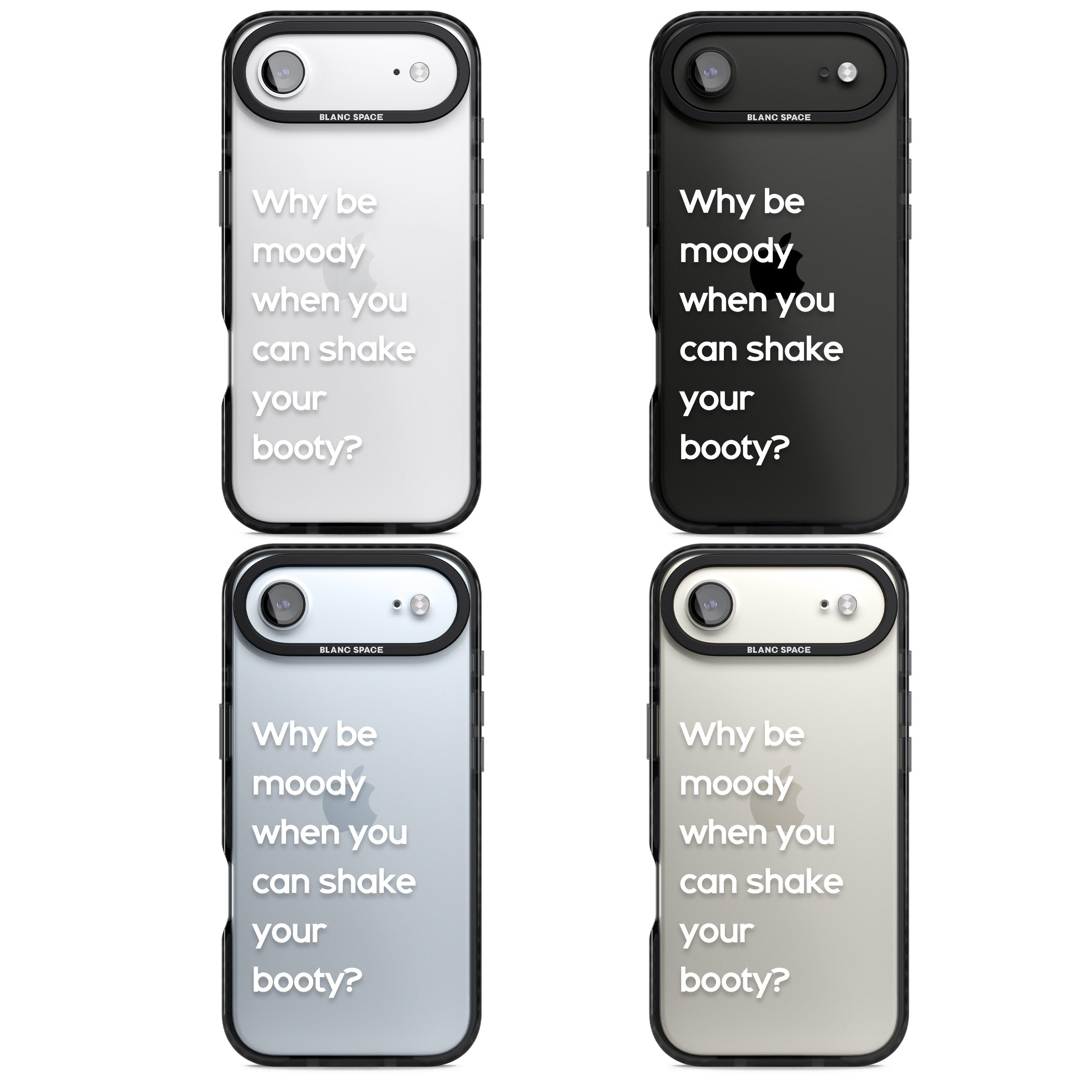 Why Be Moody When You Can Shake Your Booty? iPhone 17 Air Impact Black Phone Case APT Impact Protection