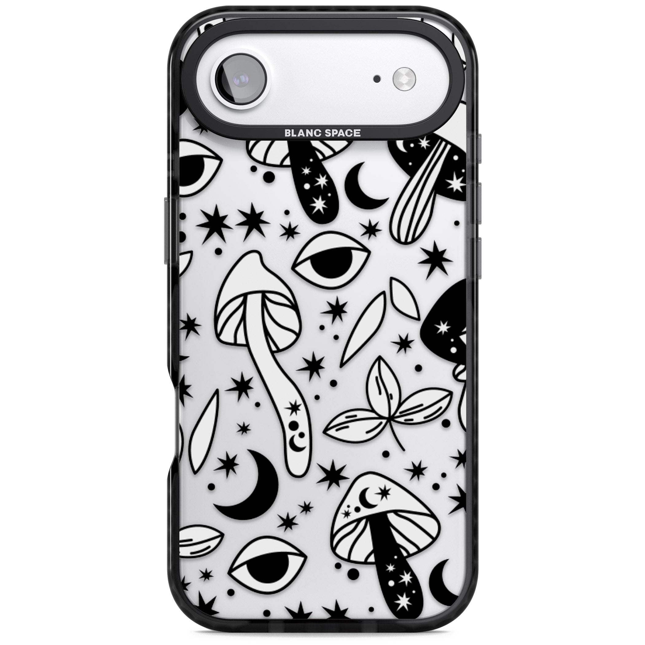Mystic Mushrooms Pattern iPhone 17 Air Impact Black Phone Case