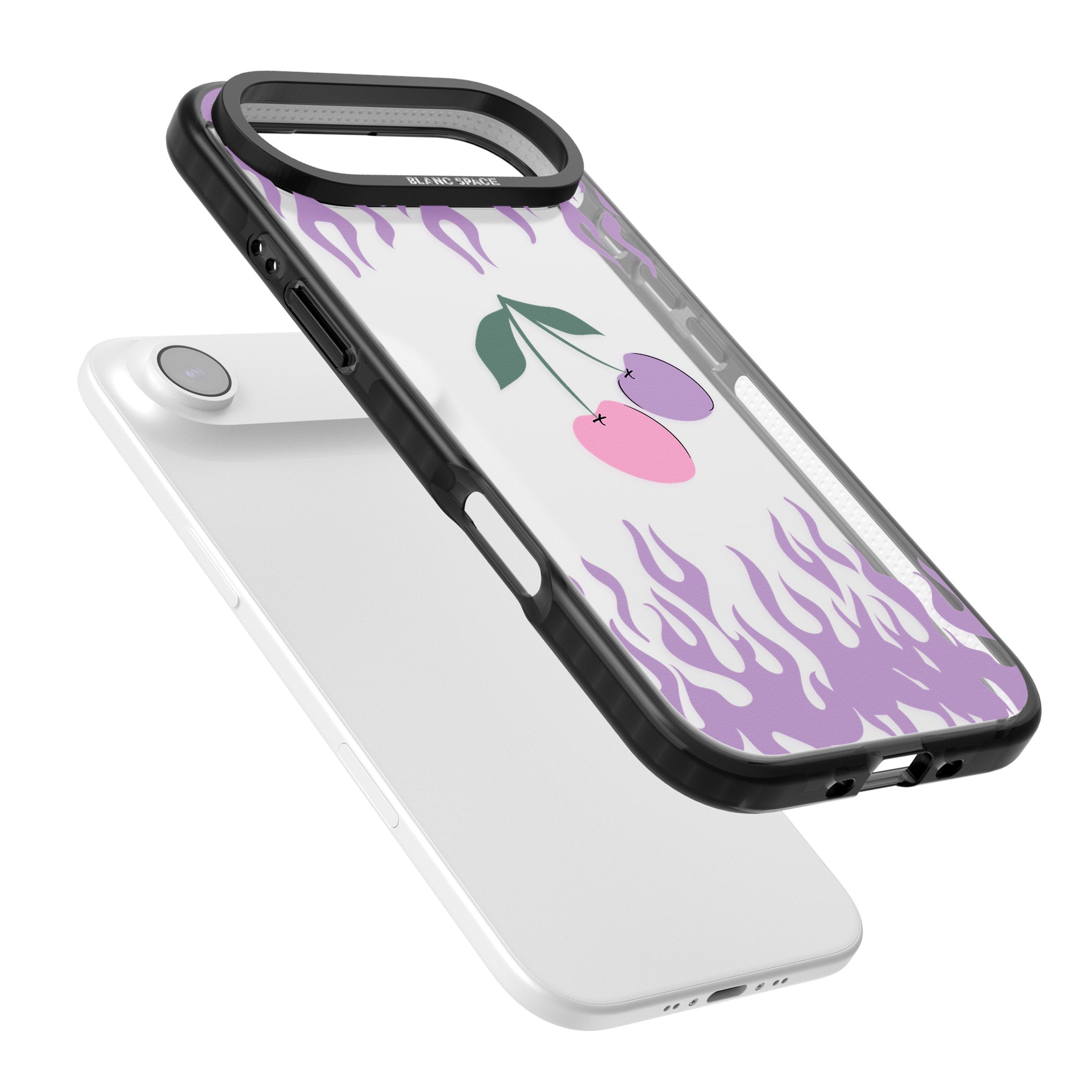 Cherries N' Flames iPhone 17 Air Impact Black Phone Case Colours