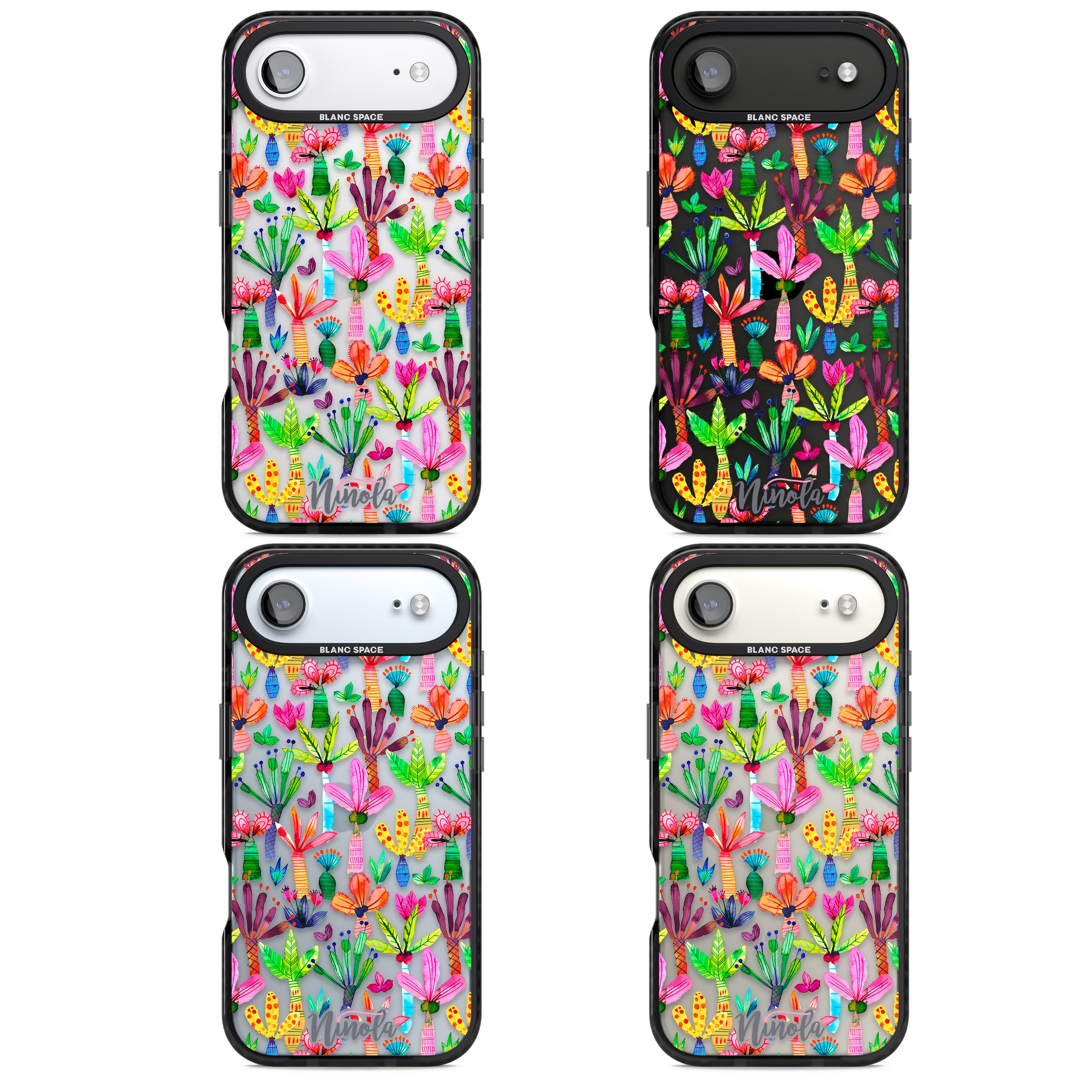 Tropical Botanical iPhone 17 Air Impact Black Phone Case APT Impact Protection