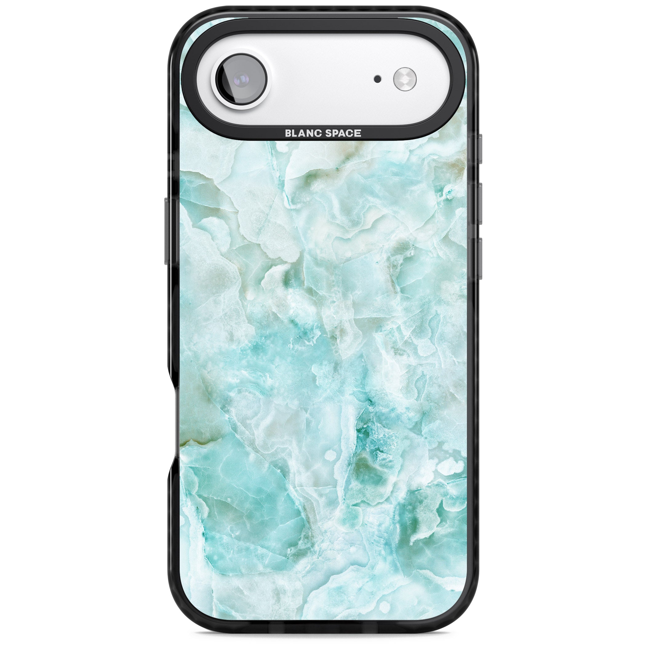Aqua Onyx Marble iPhone 17 Air Impact Black Phone Case