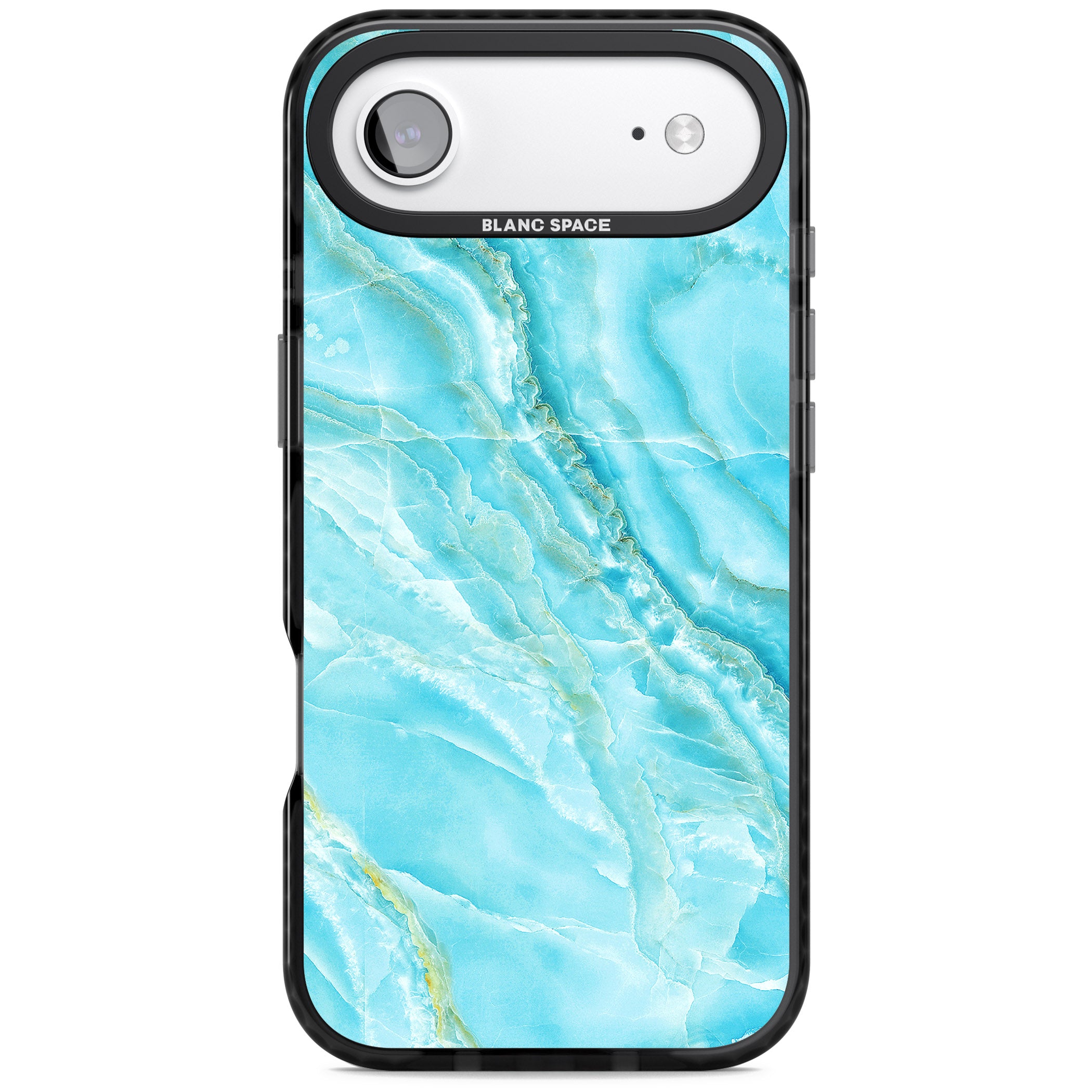 Blue Onyx Marble iPhone 17 Air Impact Black Phone Case