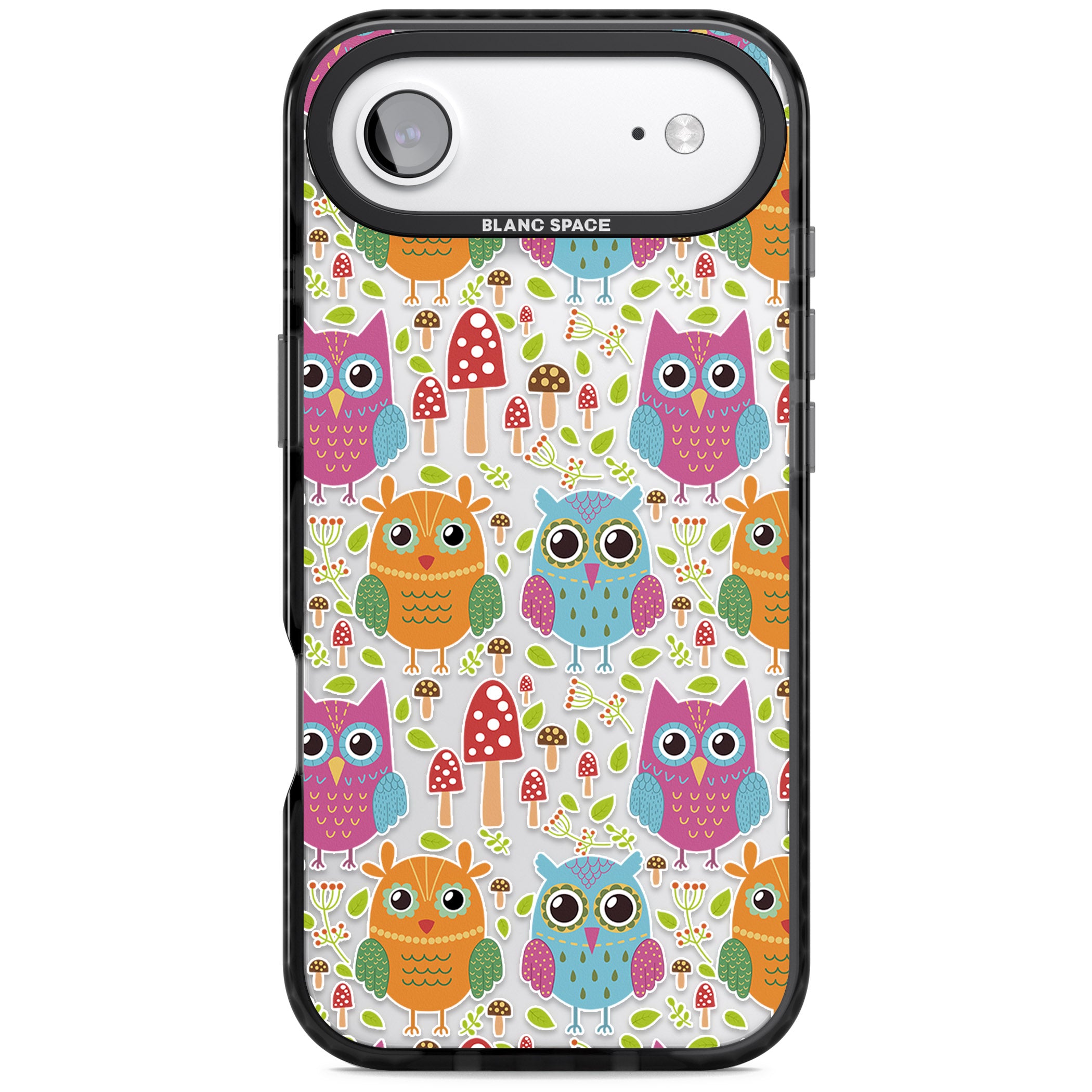 Forrest Owl Clear Pattern iPhone 17 Air Impact Black Phone Case
