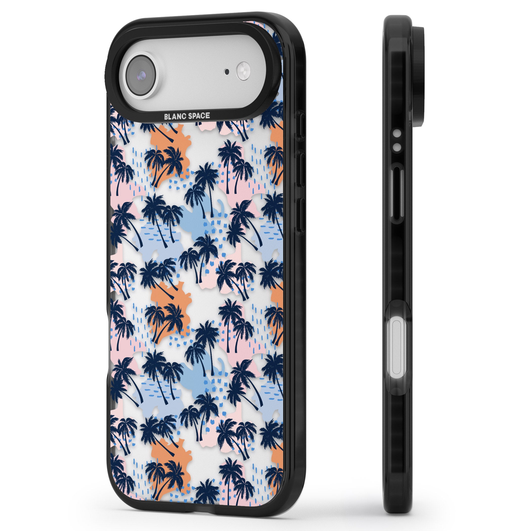 Tropical Vibes Palm Clear iPhone 17 Air Impact Black Phone Case Side Profile