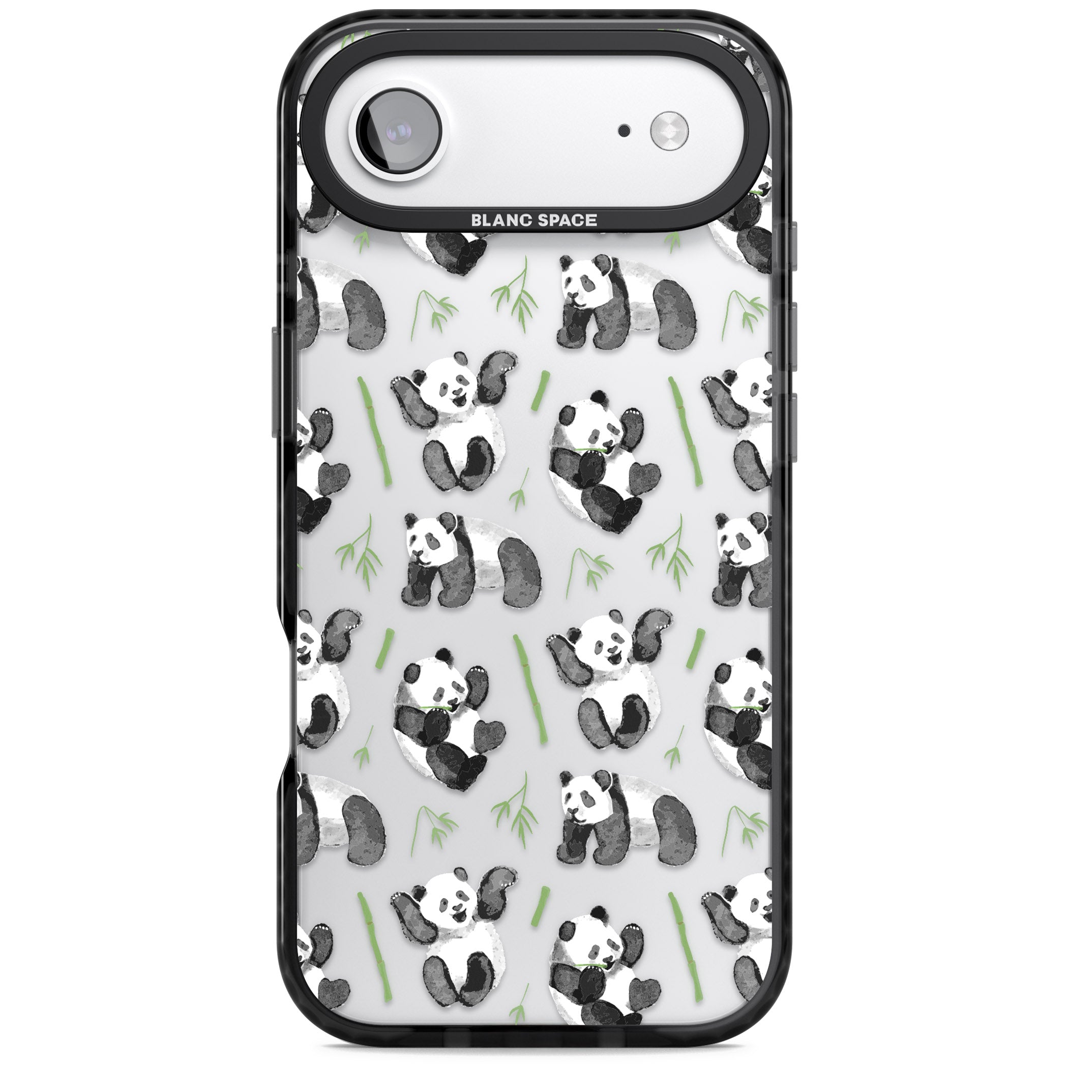Watercolour Panda Pattern iPhone 17 Air Impact Black Phone Case