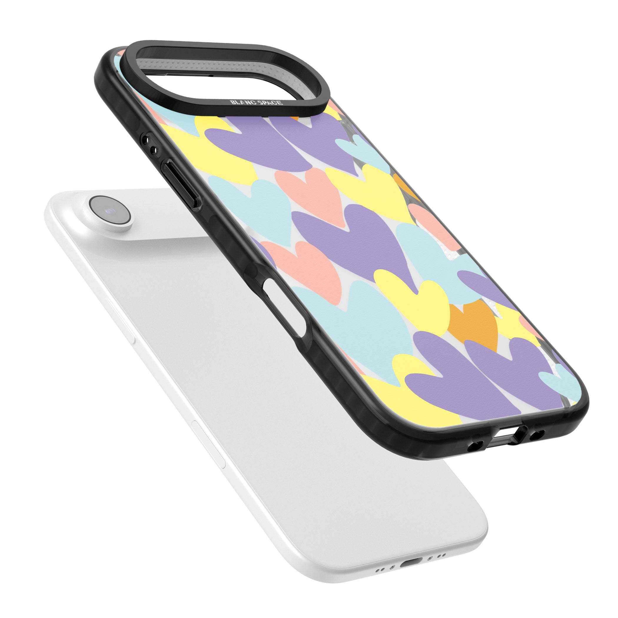Pastel Hearts iPhone 17 Air Impact Black Phone Case Colours