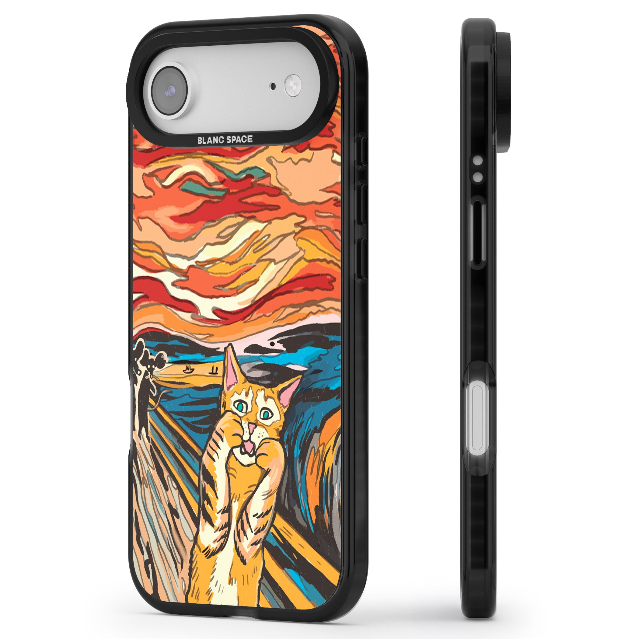 The Meow iPhone 17 Air Impact Black Phone Case Side Profile