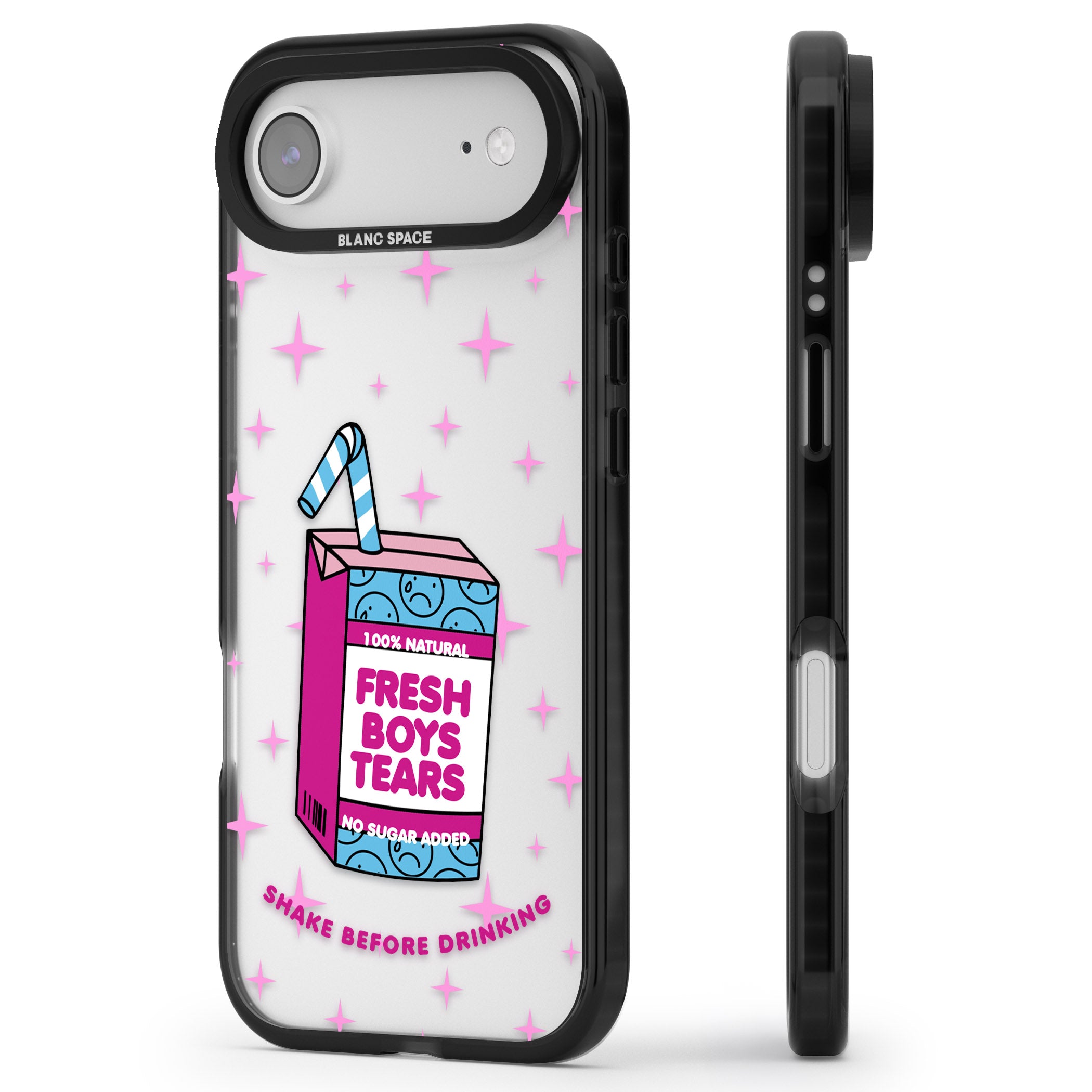 Boy Tears iPhone 17 Air Impact Black Phone Case Side Profile