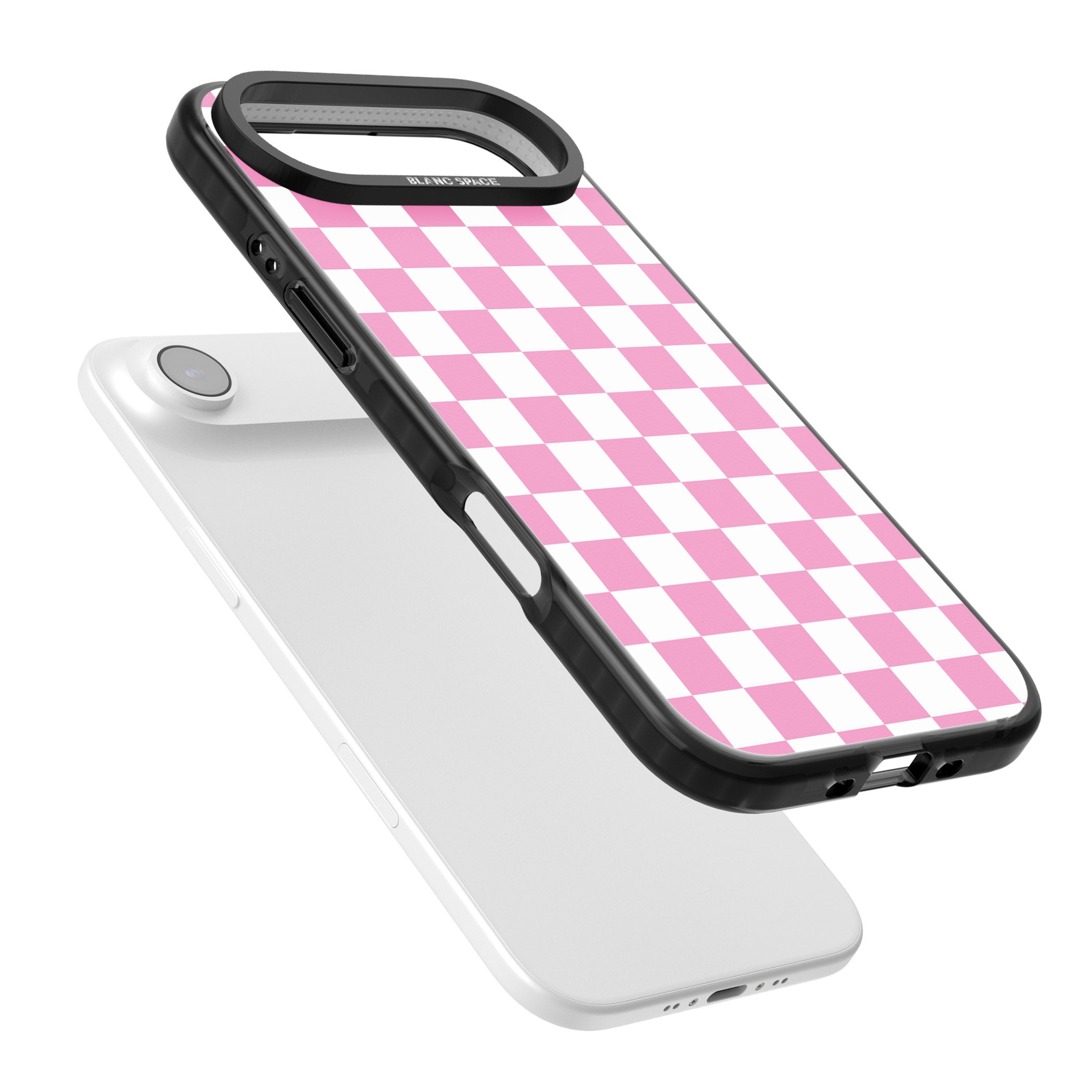 Pink Checkered iPhone 17 Air Impact Black Phone Case Colours