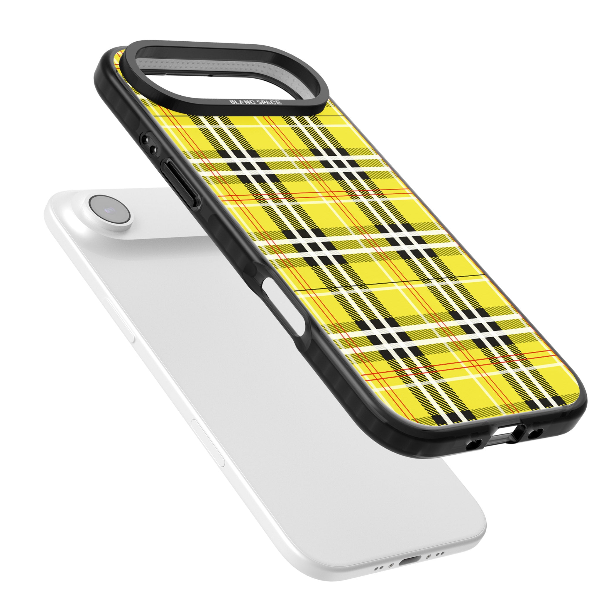 Yellow Plaid iPhone 17 Air Impact Black Phone Case Colours