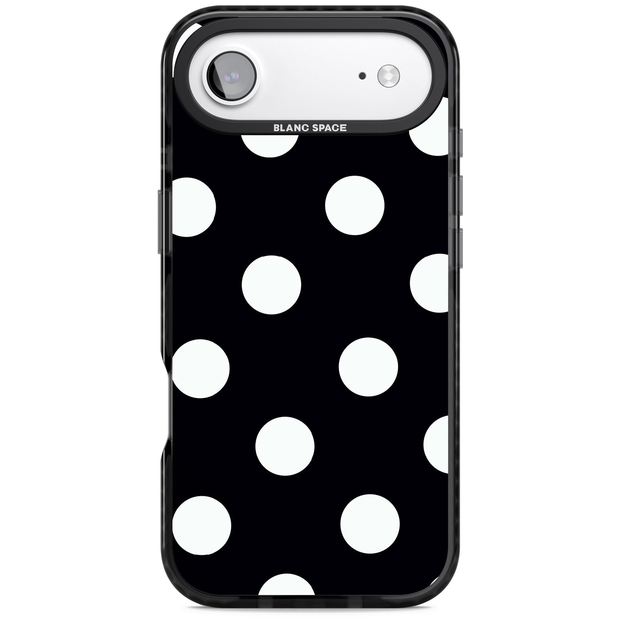 Chic Black Polka Dot iPhone 17 Air Impact Black Phone Case