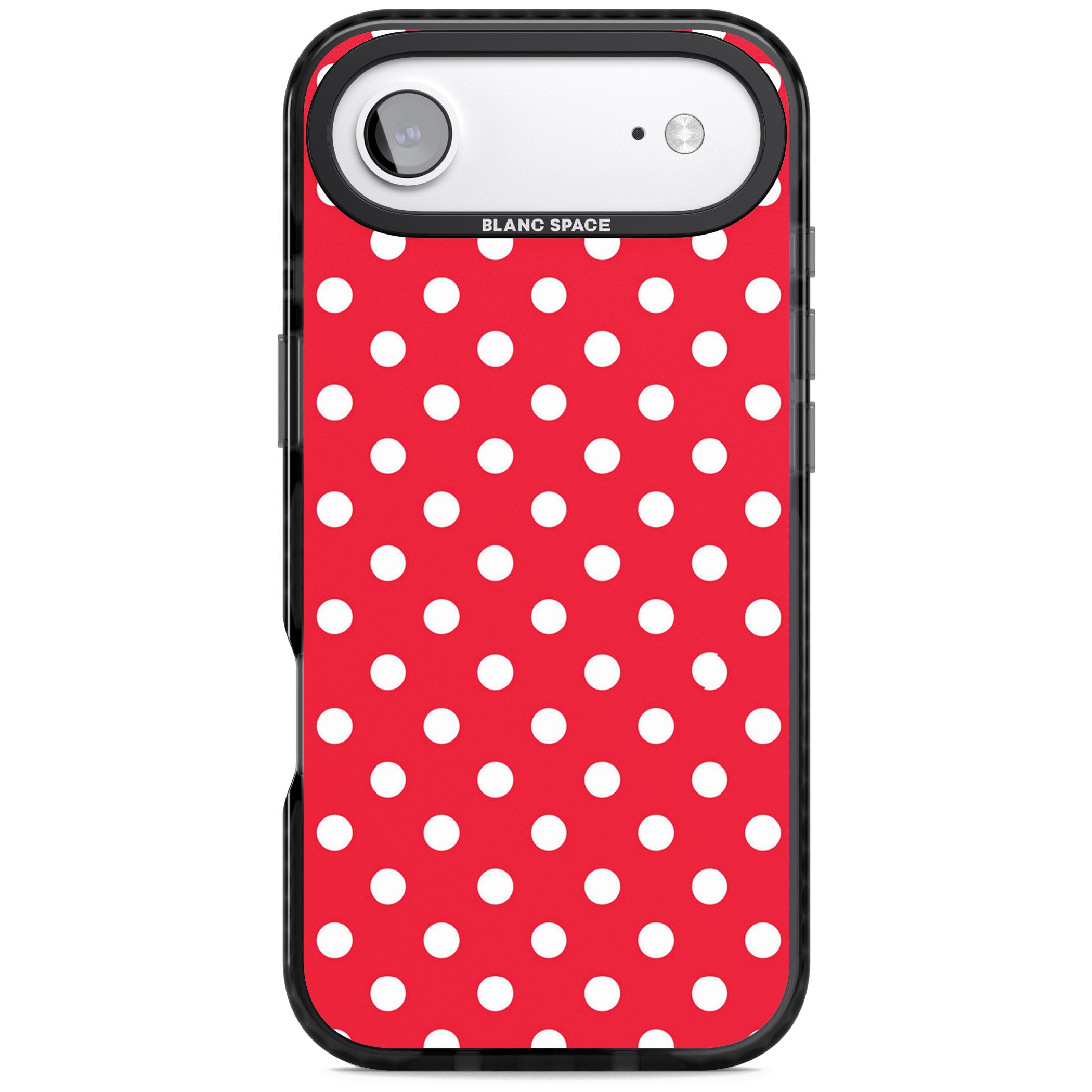 Designer Lava Red Polka Dot iPhone 17 Air Impact Black Phone Case