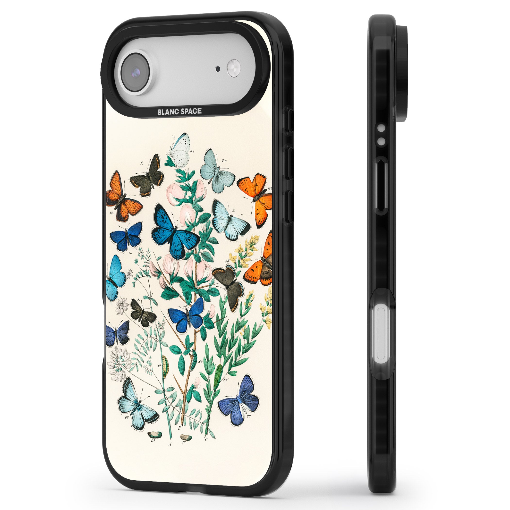 European Butterflies iPhone 17 Air Impact Black Phone Case Side Profile