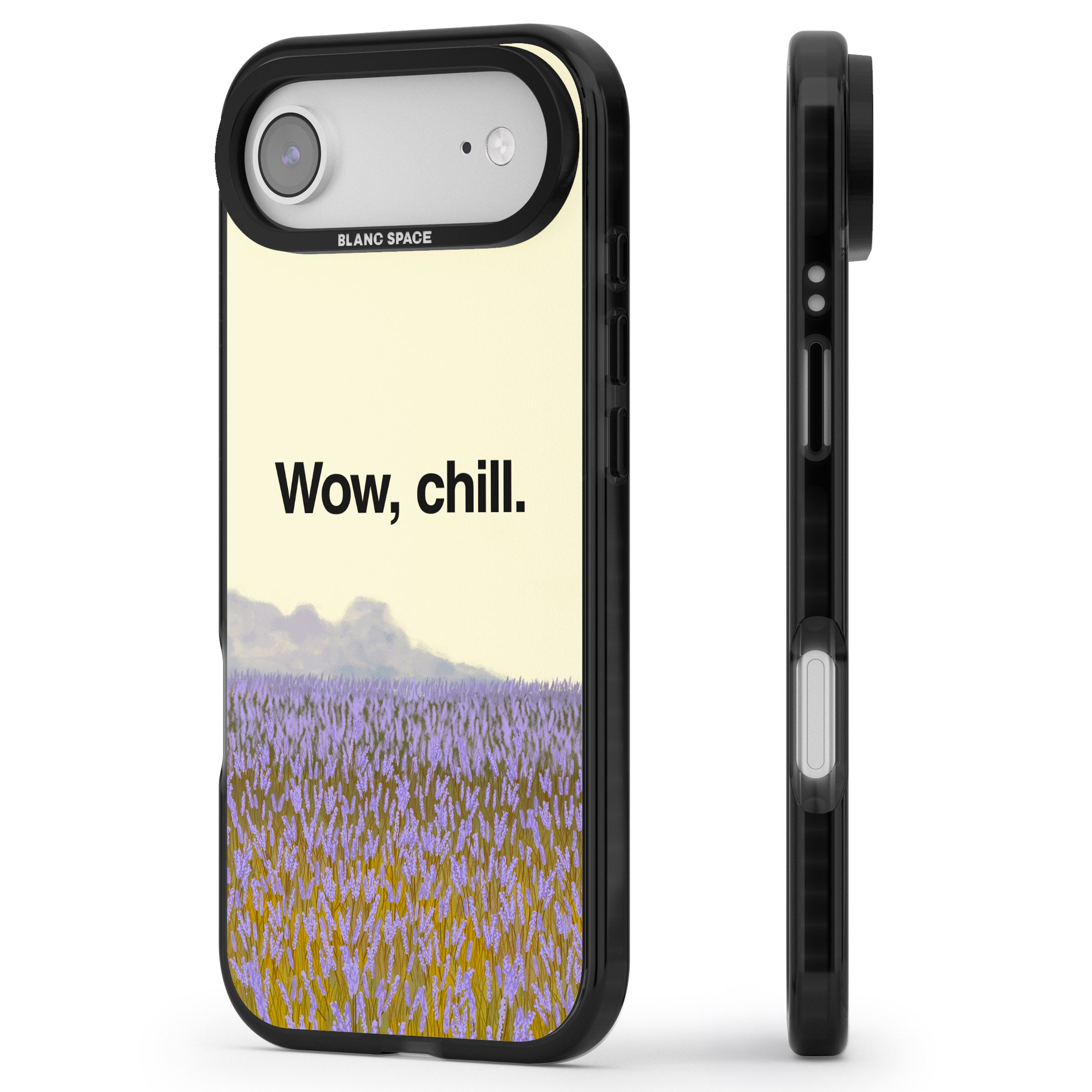 Wow, Chill iPhone 17 Air Impact Black Phone Case Side Profile