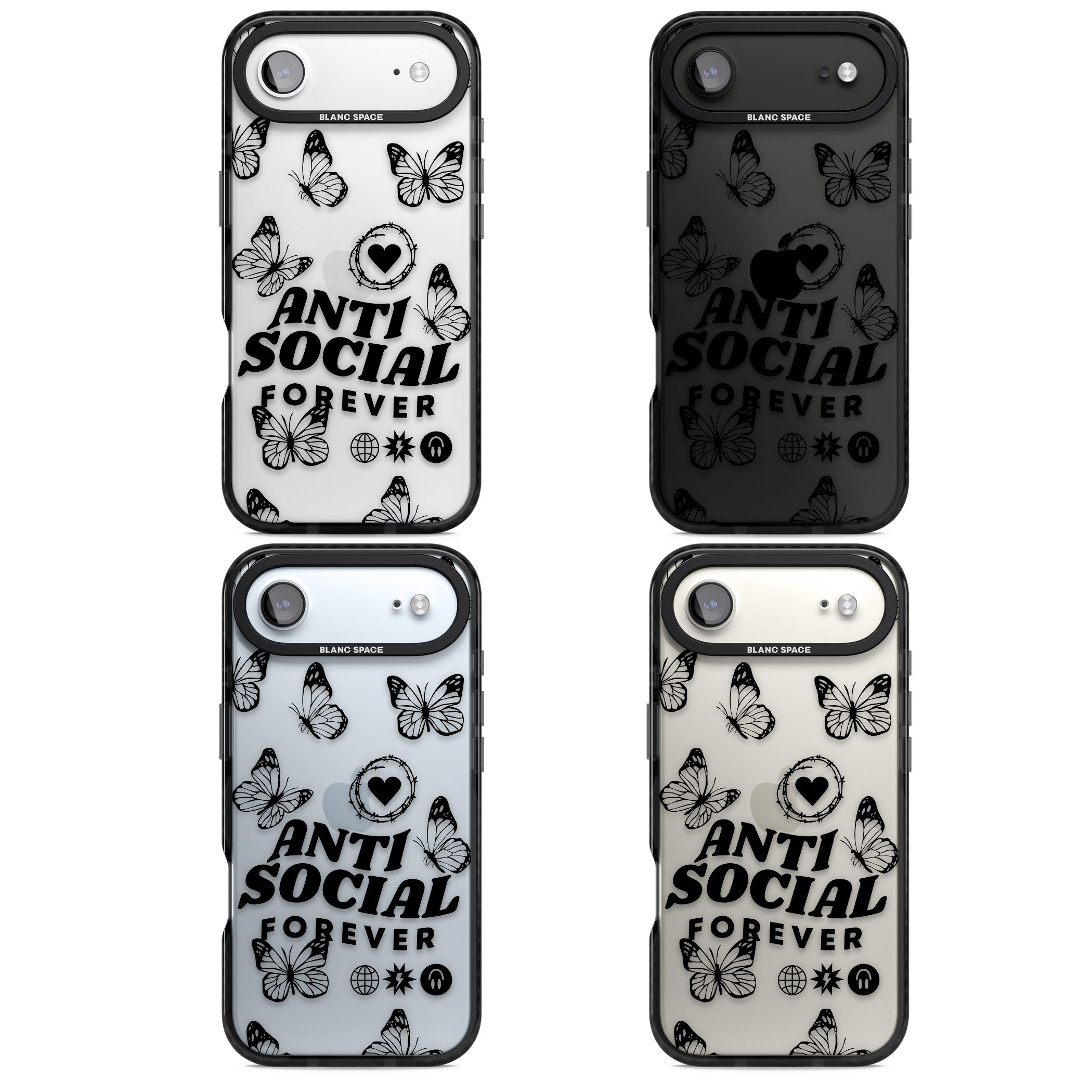 Anti Social Forever iPhone 17 Air Impact Black Phone Case APT Impact Protection