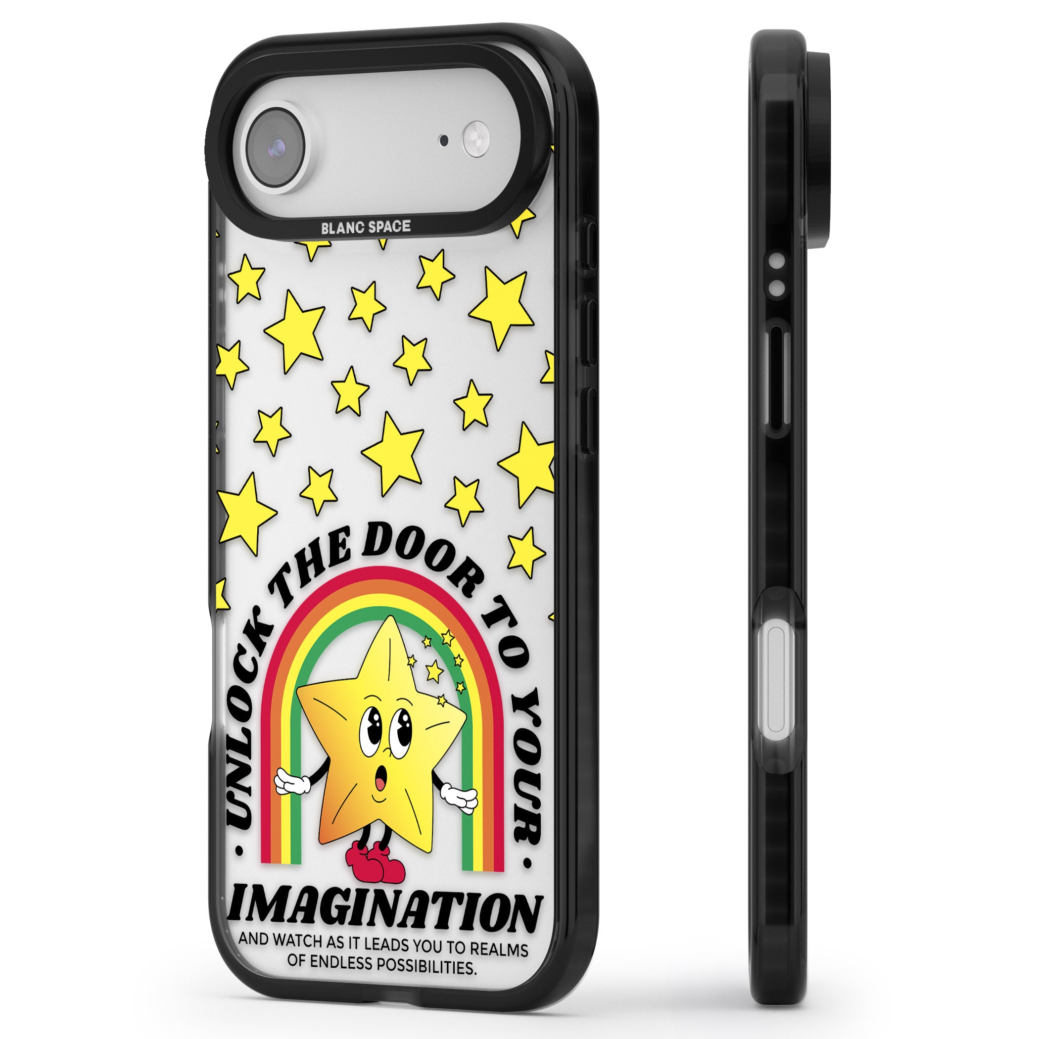 Imagination iPhone 17 Air Impact Black Phone Case Side Profile