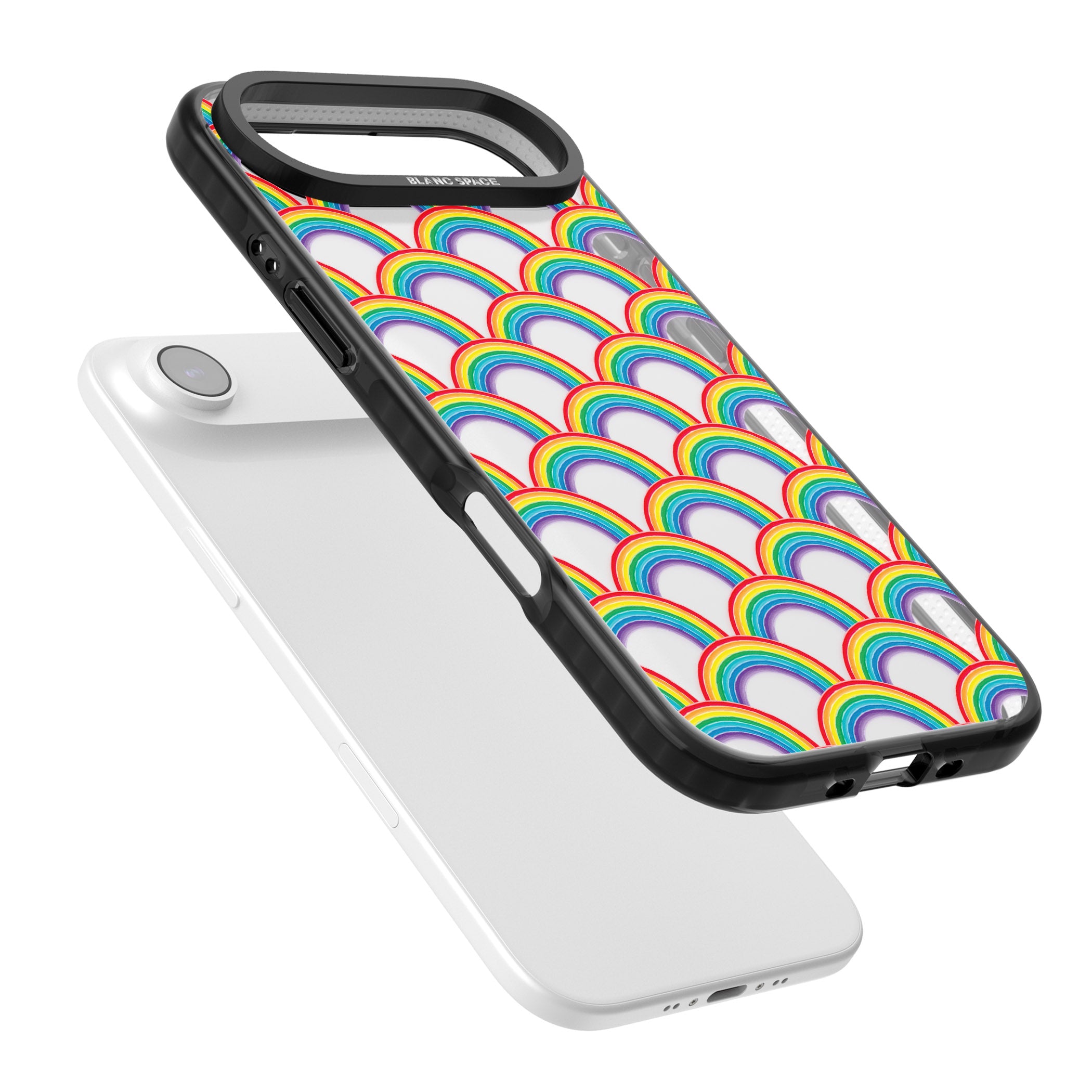 Rainbow Arc Pattern iPhone 17 Air Impact Black Phone Case Colours