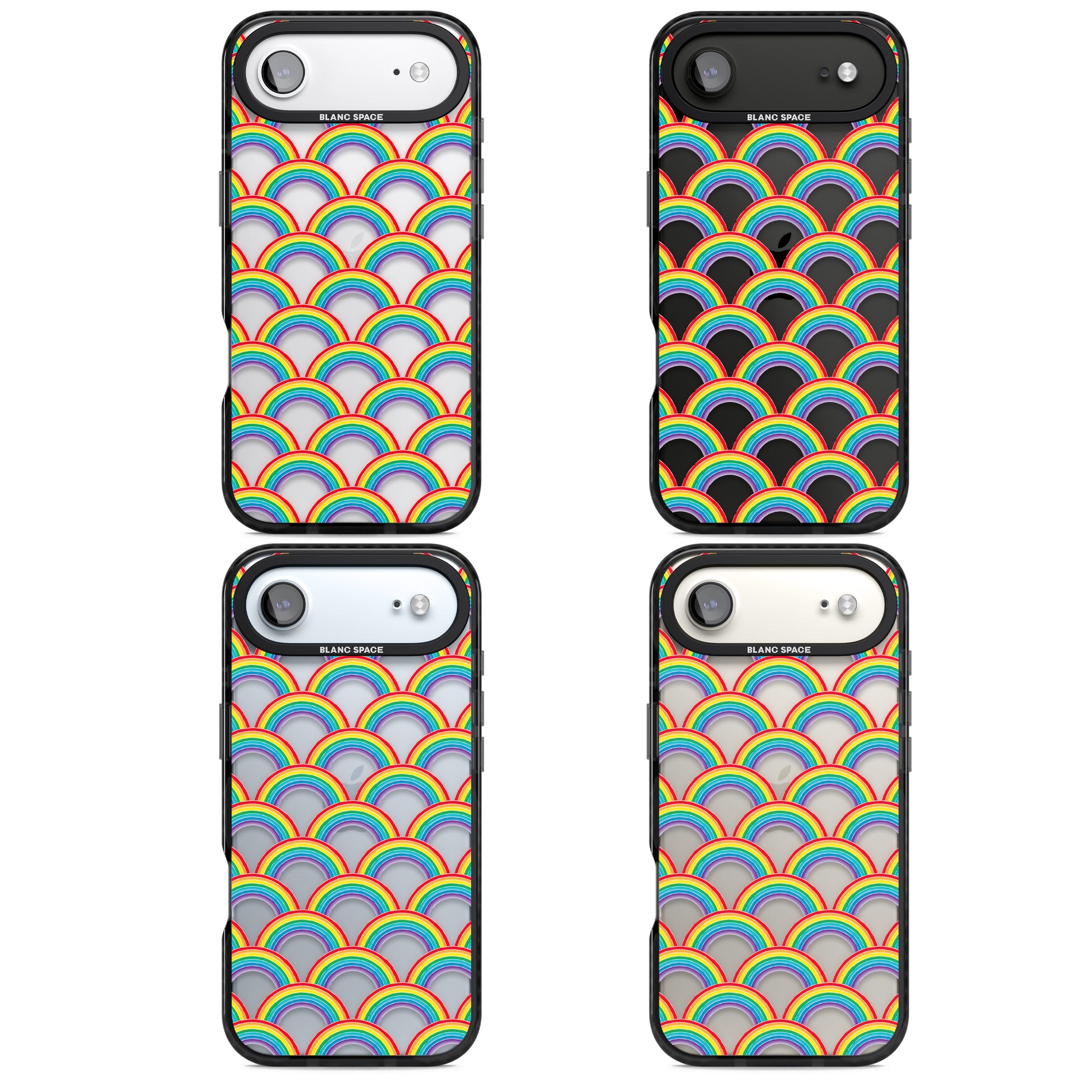 Rainbow Arc Pattern iPhone 17 Air Impact Black Phone Case APT Impact Protection