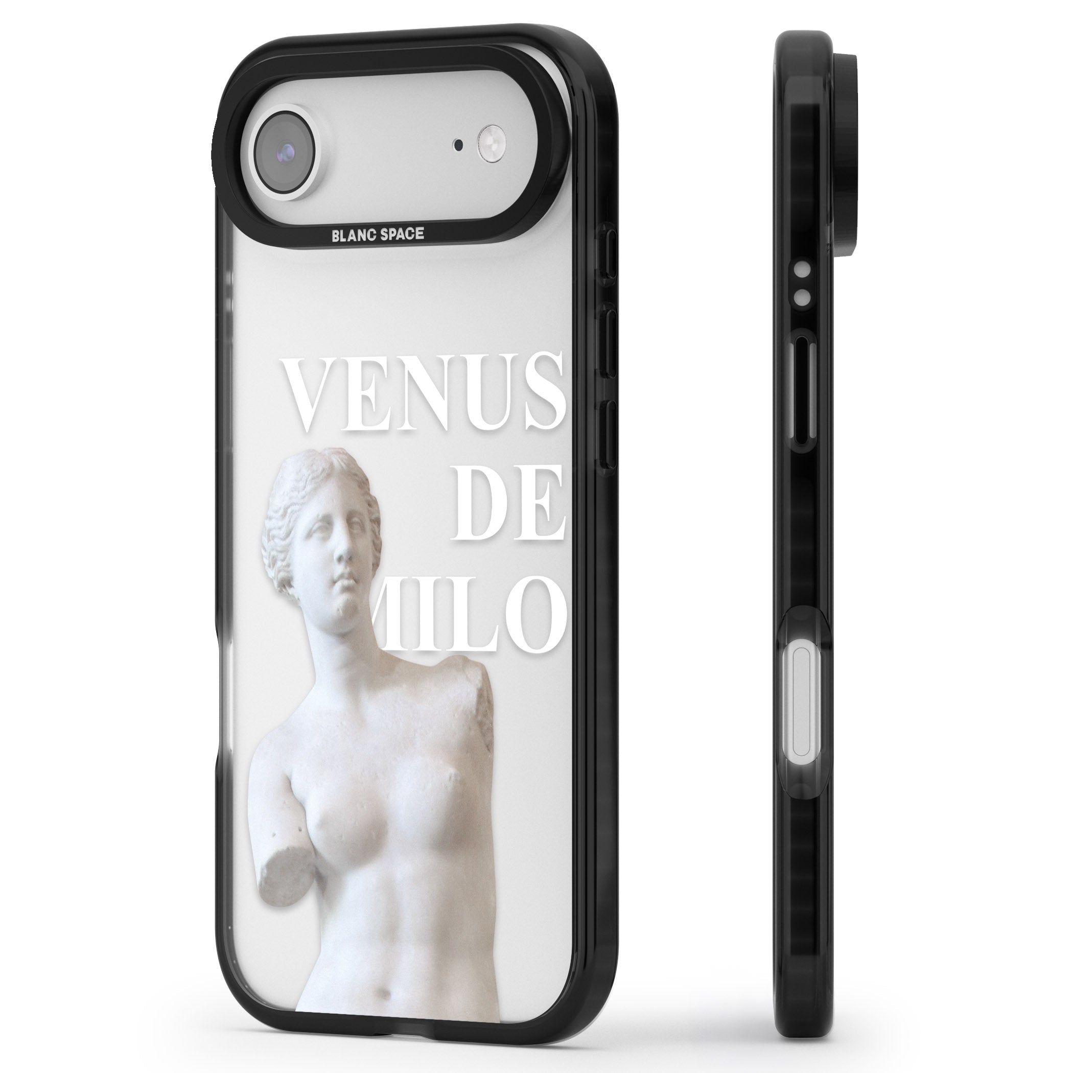 Venus De Milo Cutout iPhone 17 Air Impact Black Phone Case Side Profile