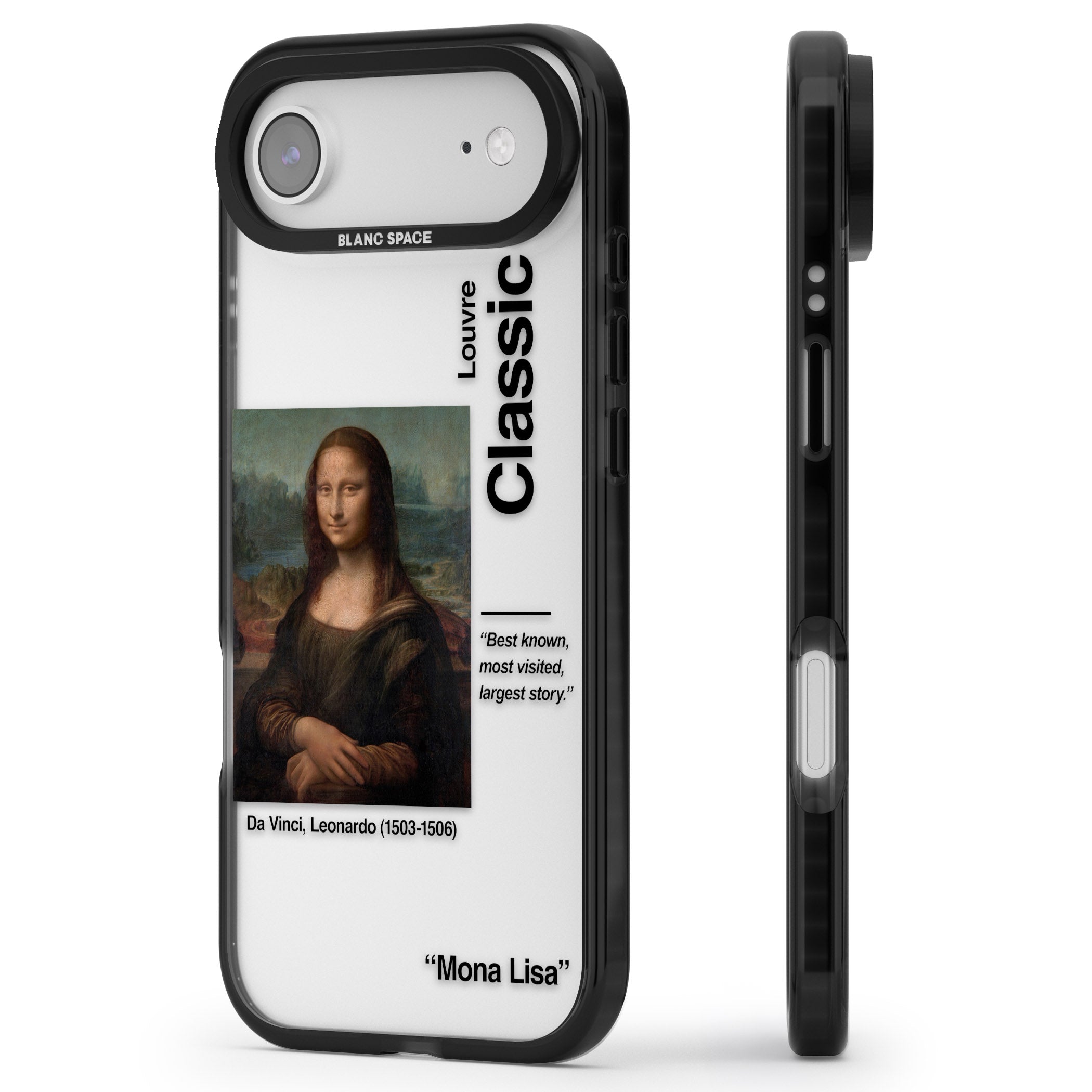 Mona Lisa Leonardo Da Vinci iPhone 17 Air Impact Black Phone Case Side Profile