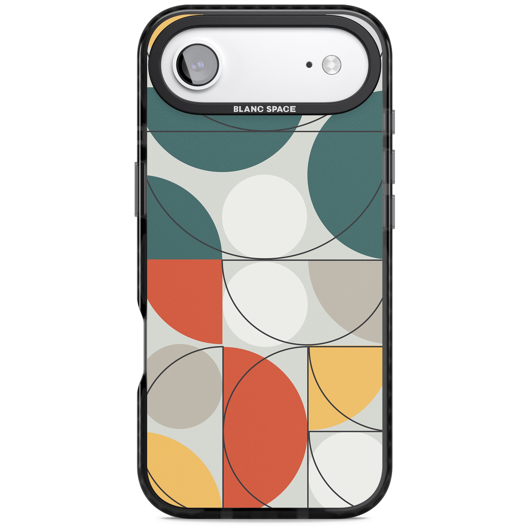 Modern Abstract Circle iPhone 17 Air Impact Black Phone Case