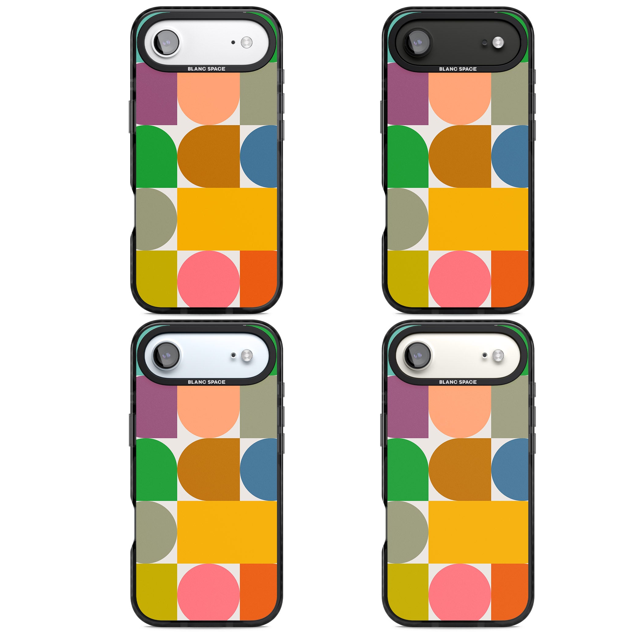 Retro Colorful Shapes iPhone 17 Air Impact Black Phone Case APT Impact Protection