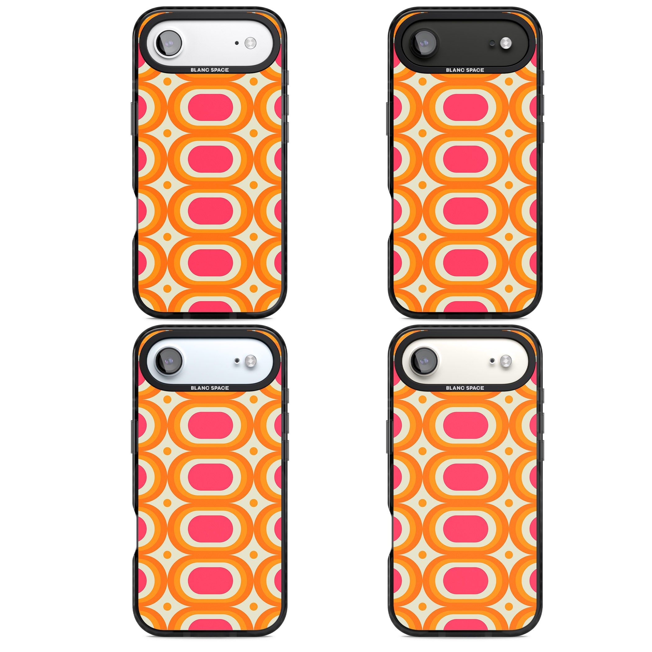 Groovy 60S Shape Pattern iPhone 17 Air Impact Black Phone Case APT Impact Protection