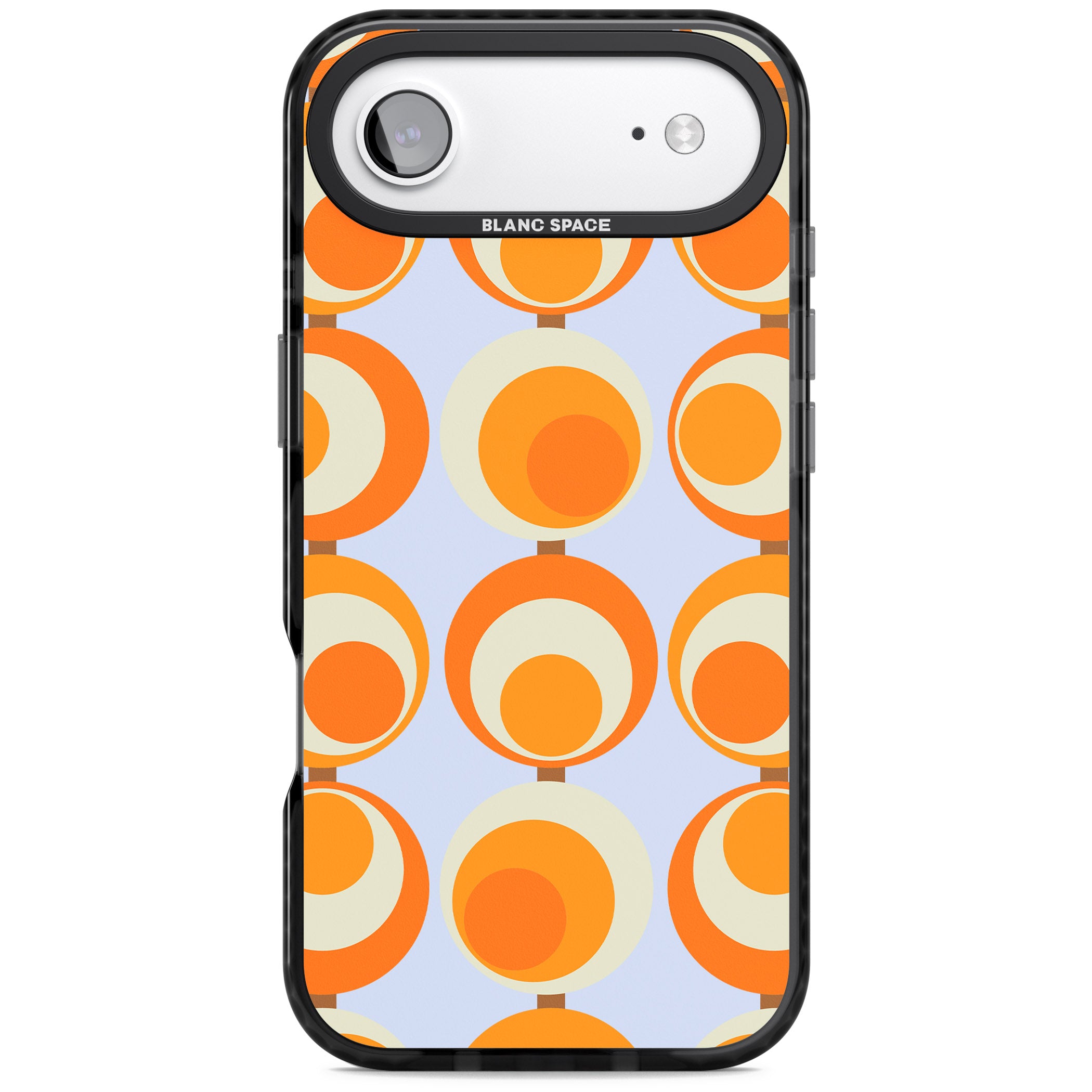 Mid Century Blue Orange Pattern iPhone 17 Air Impact Black Phone Case