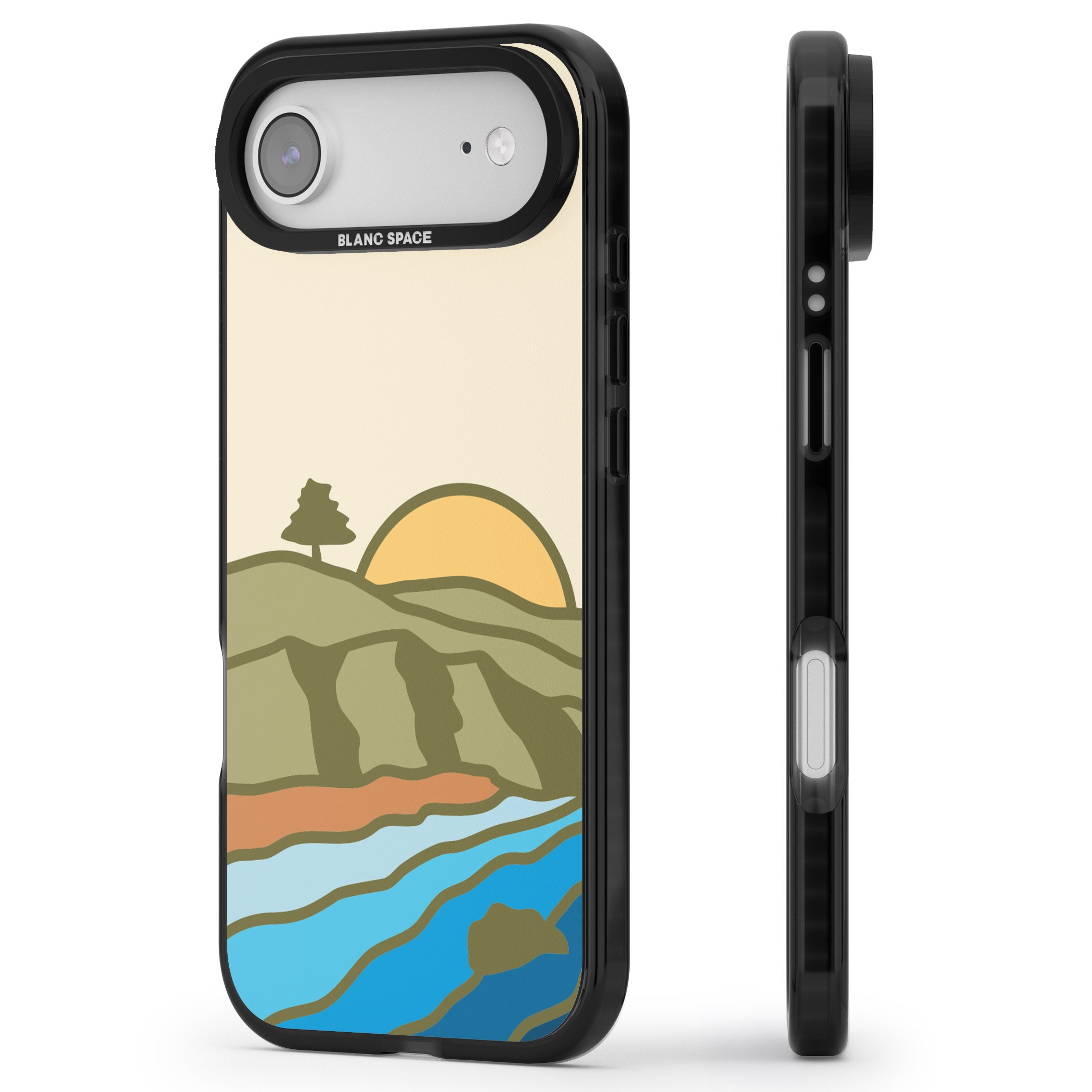 North Sunset iPhone 17 Air Impact Black Phone Case Side Profile