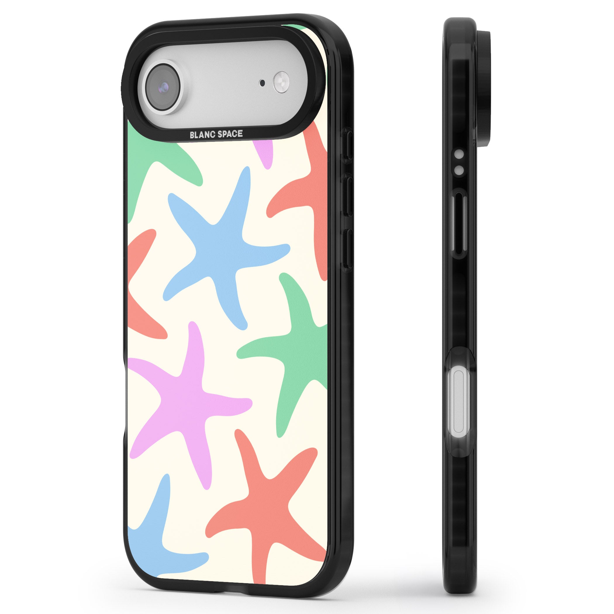 Pastel Starfish iPhone 17 Air Impact Black Phone Case Side Profile