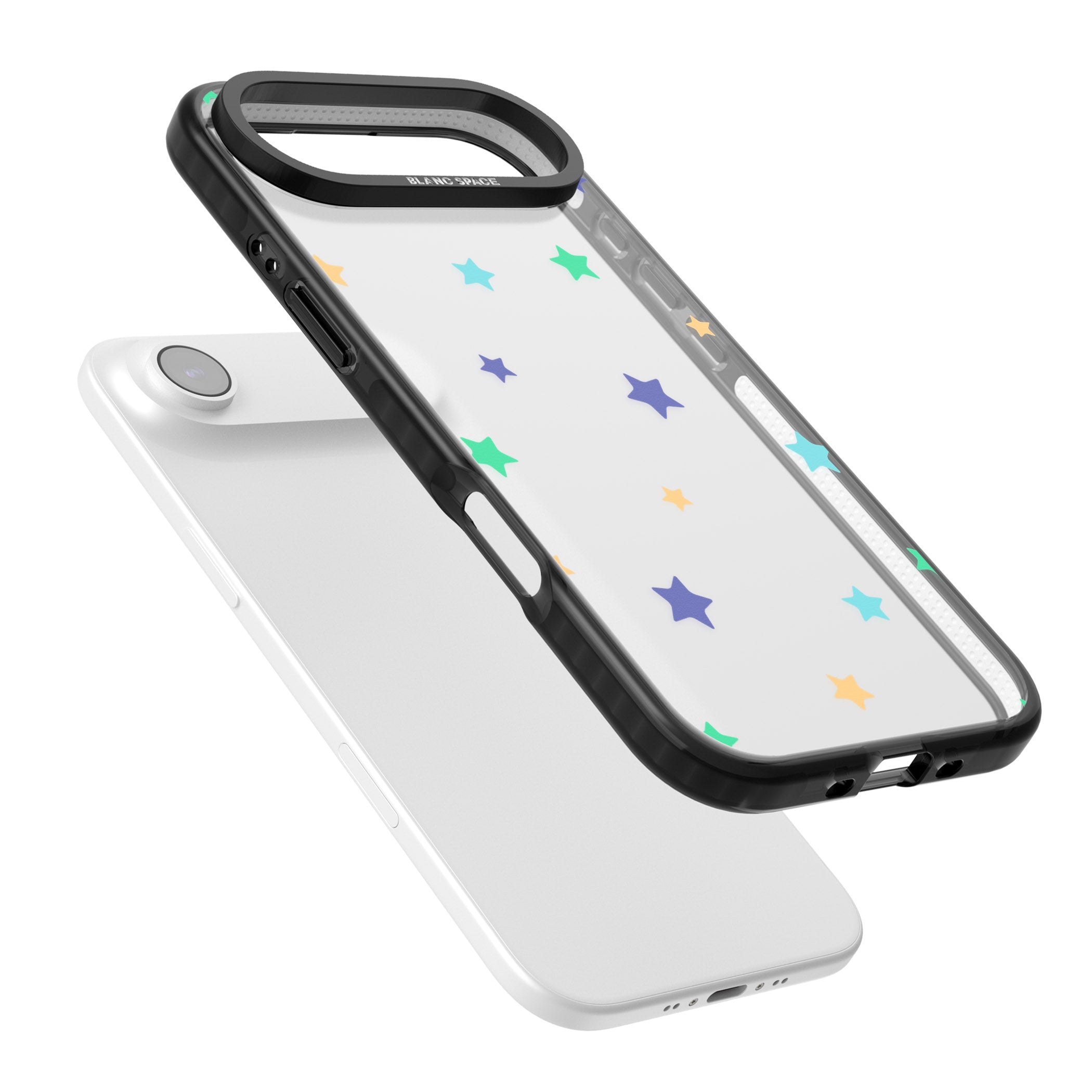 Pastel Star Pattern iPhone 17 Air Impact Black Phone Case Colours