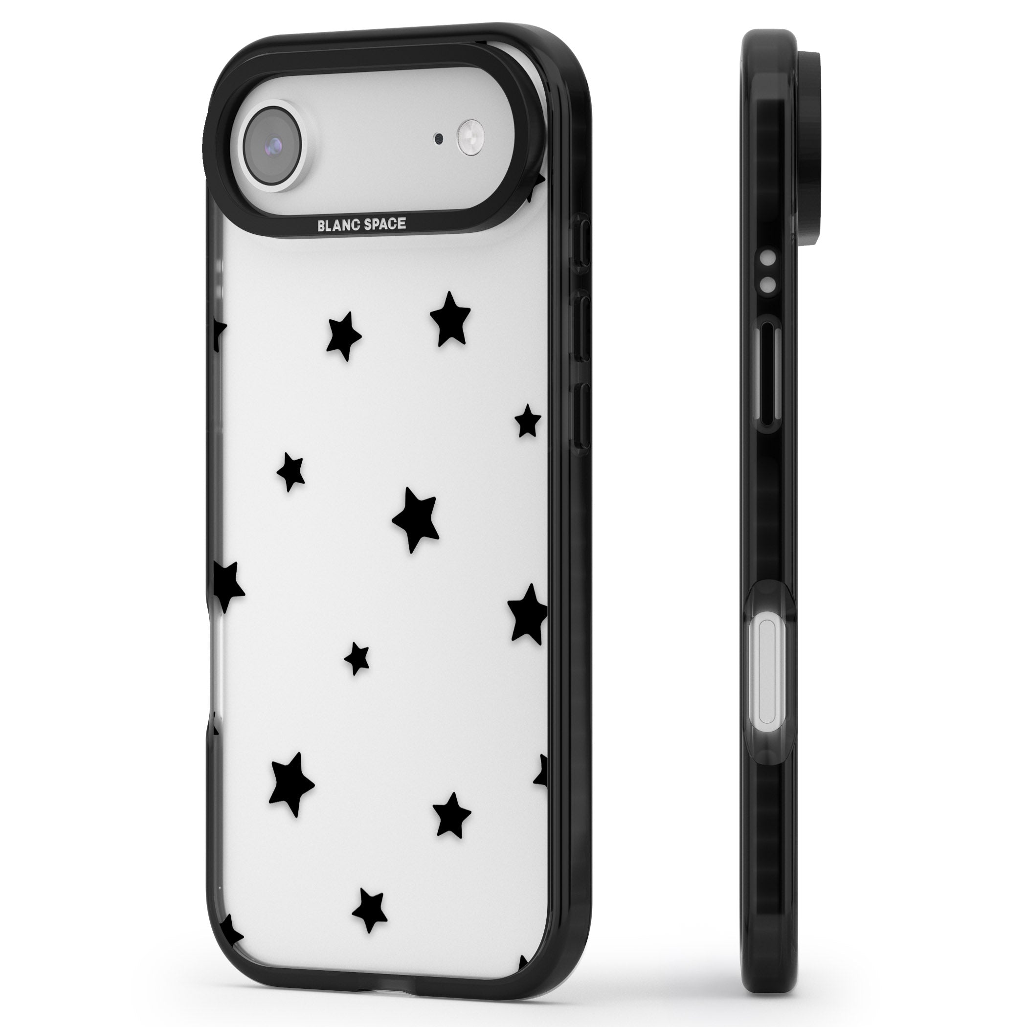 Starry Night Black Stars iPhone 17 Air Impact Black Phone Case Side Profile