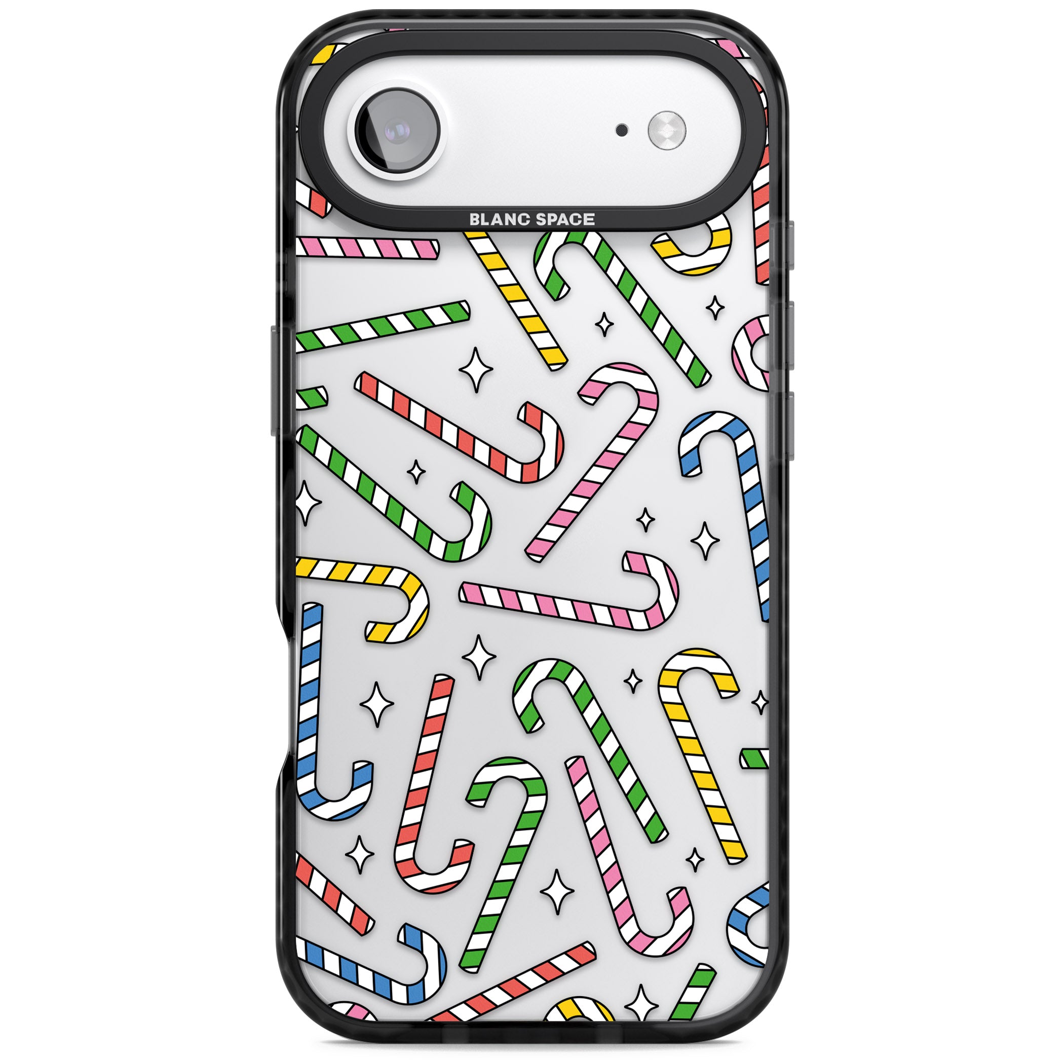 Colourful Stars & Candy Canes iPhone 17 Air Impact Black Phone Case