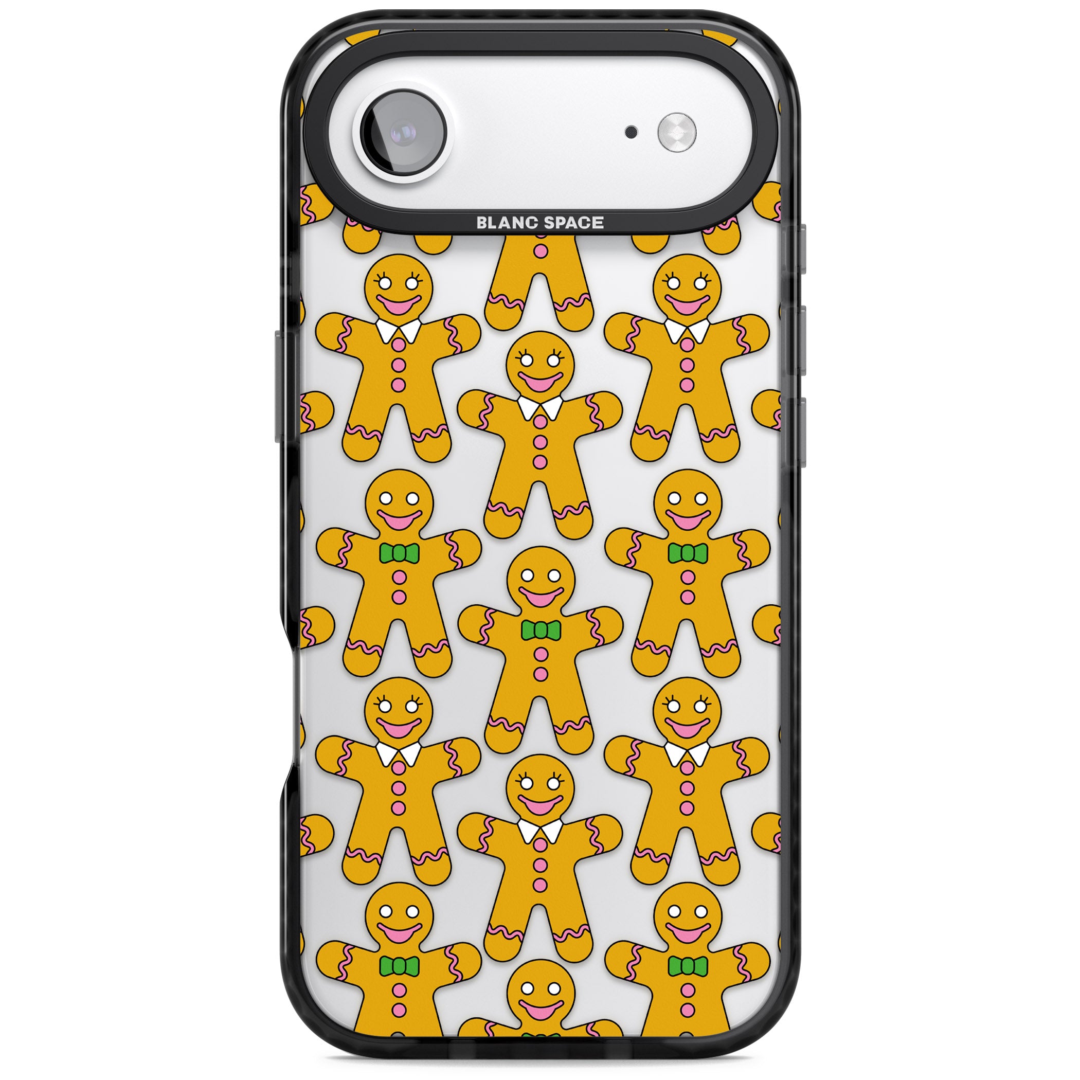 Gingerbread Cookie Pattern iPhone 17 Air Impact Black Phone Case