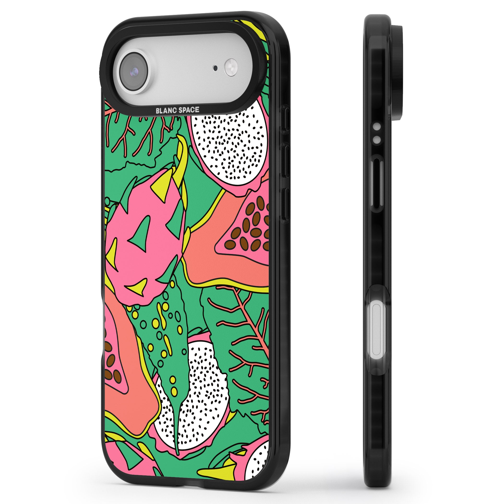 Psychedelic Salad iPhone 17 Air Impact Black Phone Case Side Profile