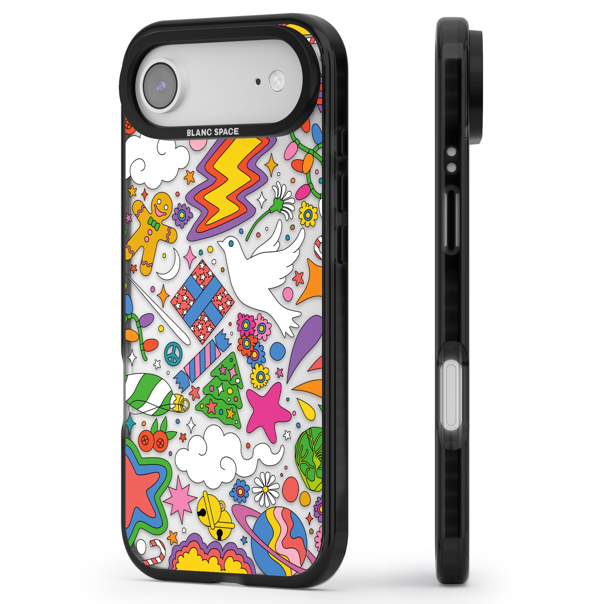 Whimsical Wonderland iPhone 17 Air Impact Black Phone Case Side Profile